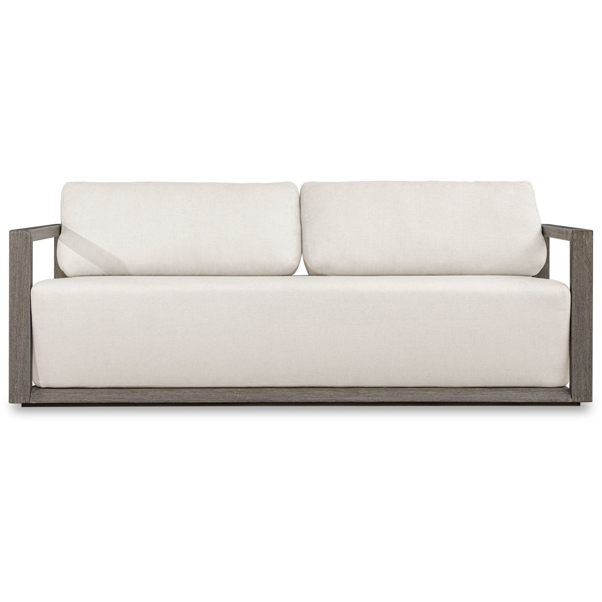 Remsen Weathered Gray and Oyster White Outdoor Sofa