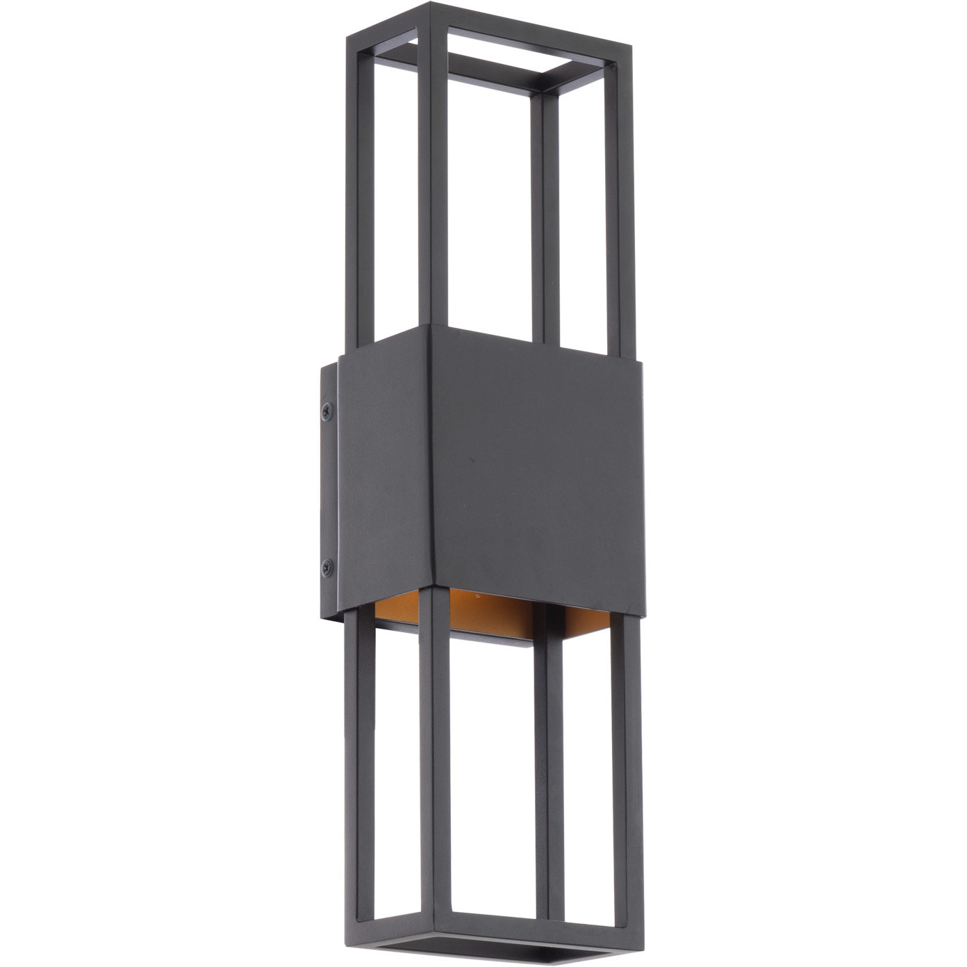 Nightvision LED 16 inch Black Gold Outdoor Wall Light, dweLED