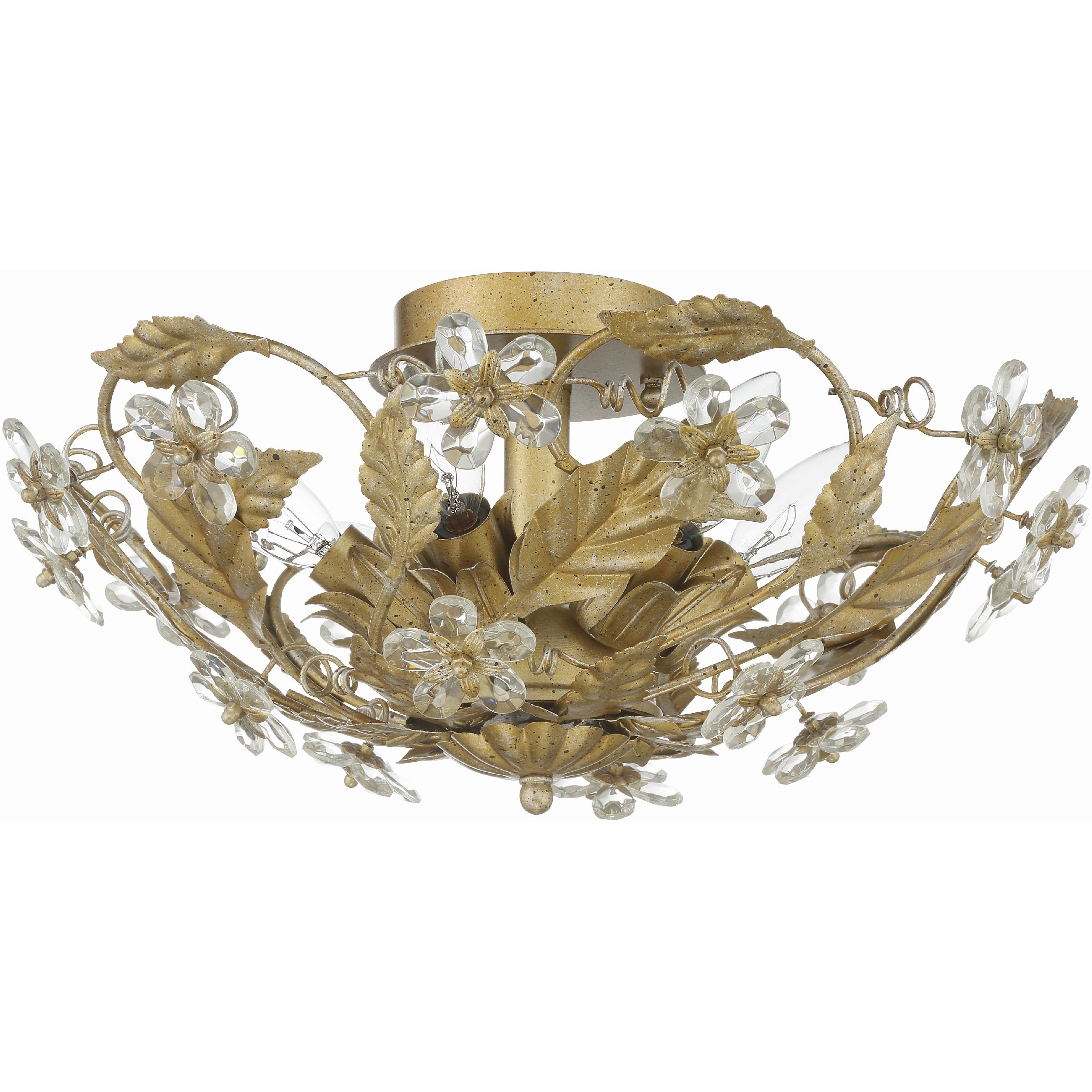 Paris Market 6 Light 16 inch Gold Leaf Semi Flush Ceiling Light