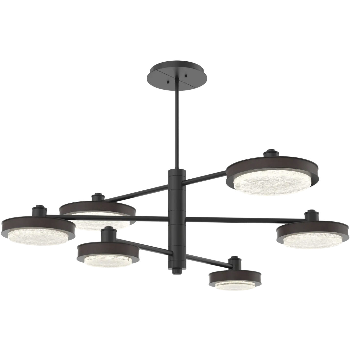 Iris LED 49 inch Matte Black with Cocoa Mobile Chandelier Ceiling Light
