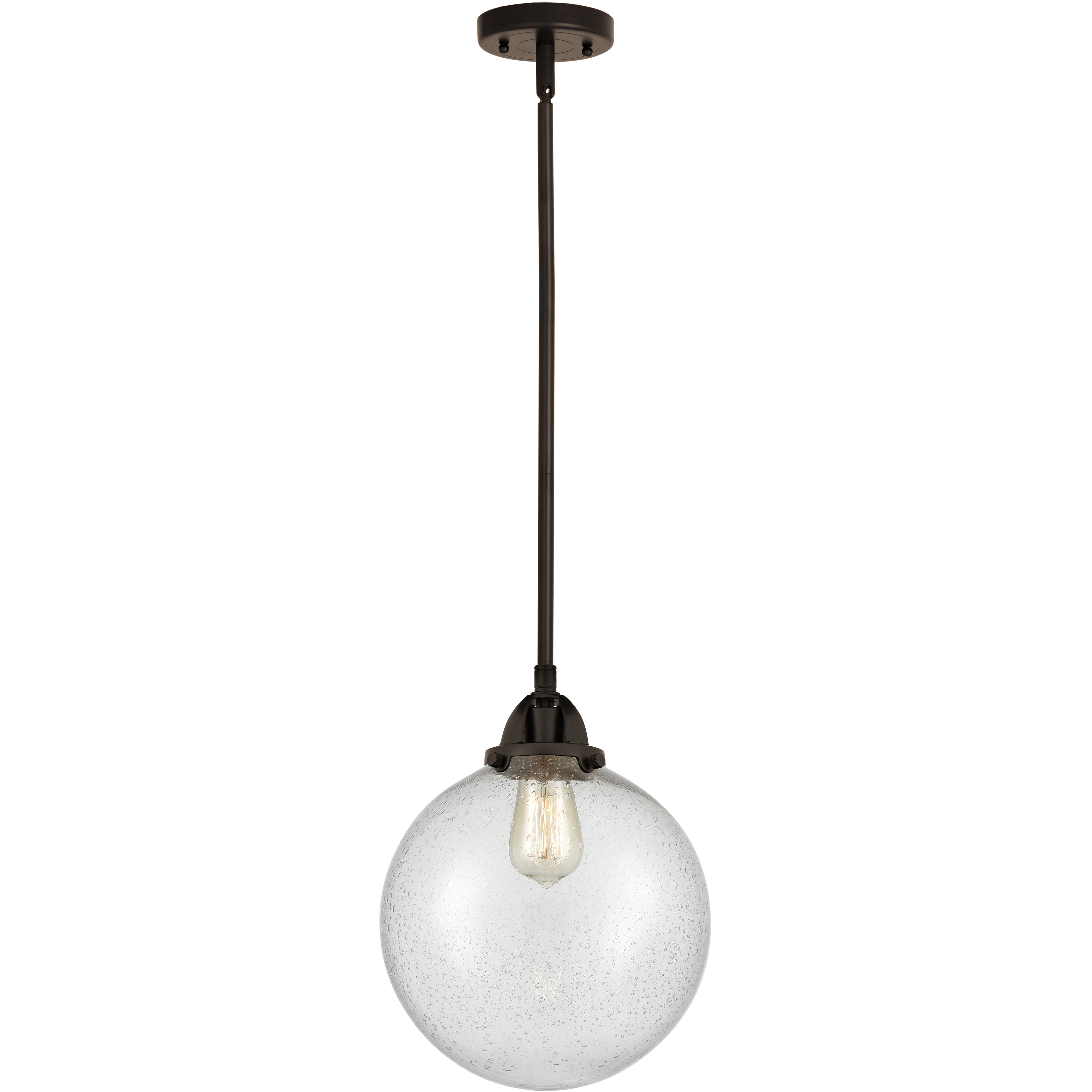 Nouveau 2 Beacon LED 10 inch Oil Rubbed Bronze Mini Pendant Ceiling Light in Seedy