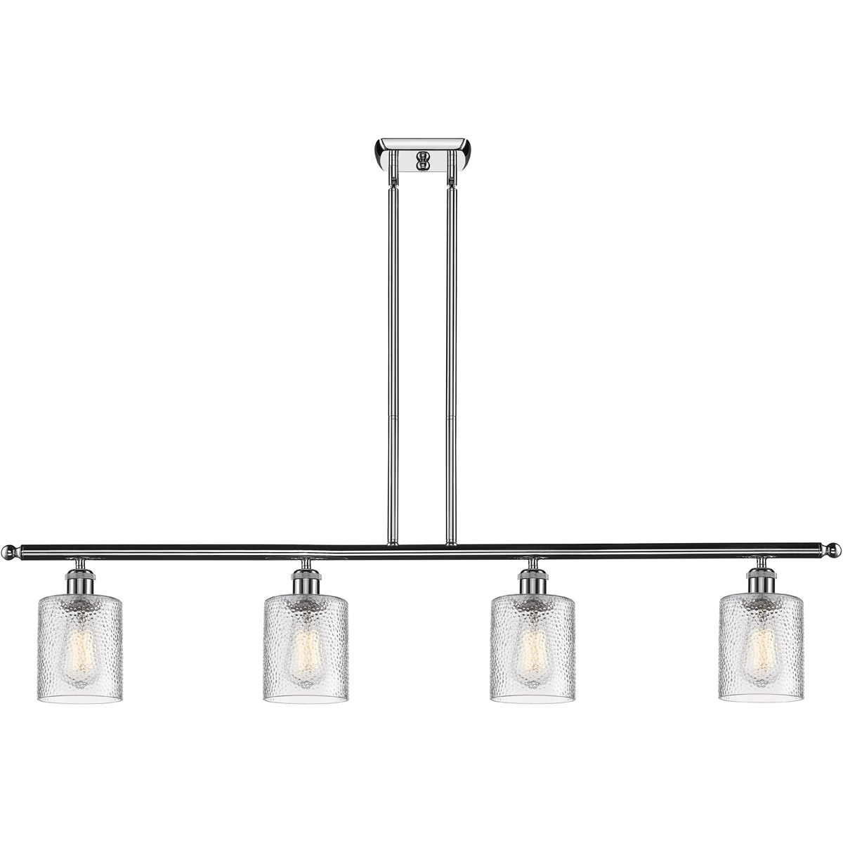 Ballston Cobbleskill LED 48 inch Polished Chrome Island Light Ceiling Light in Clear Glass, Ballston
