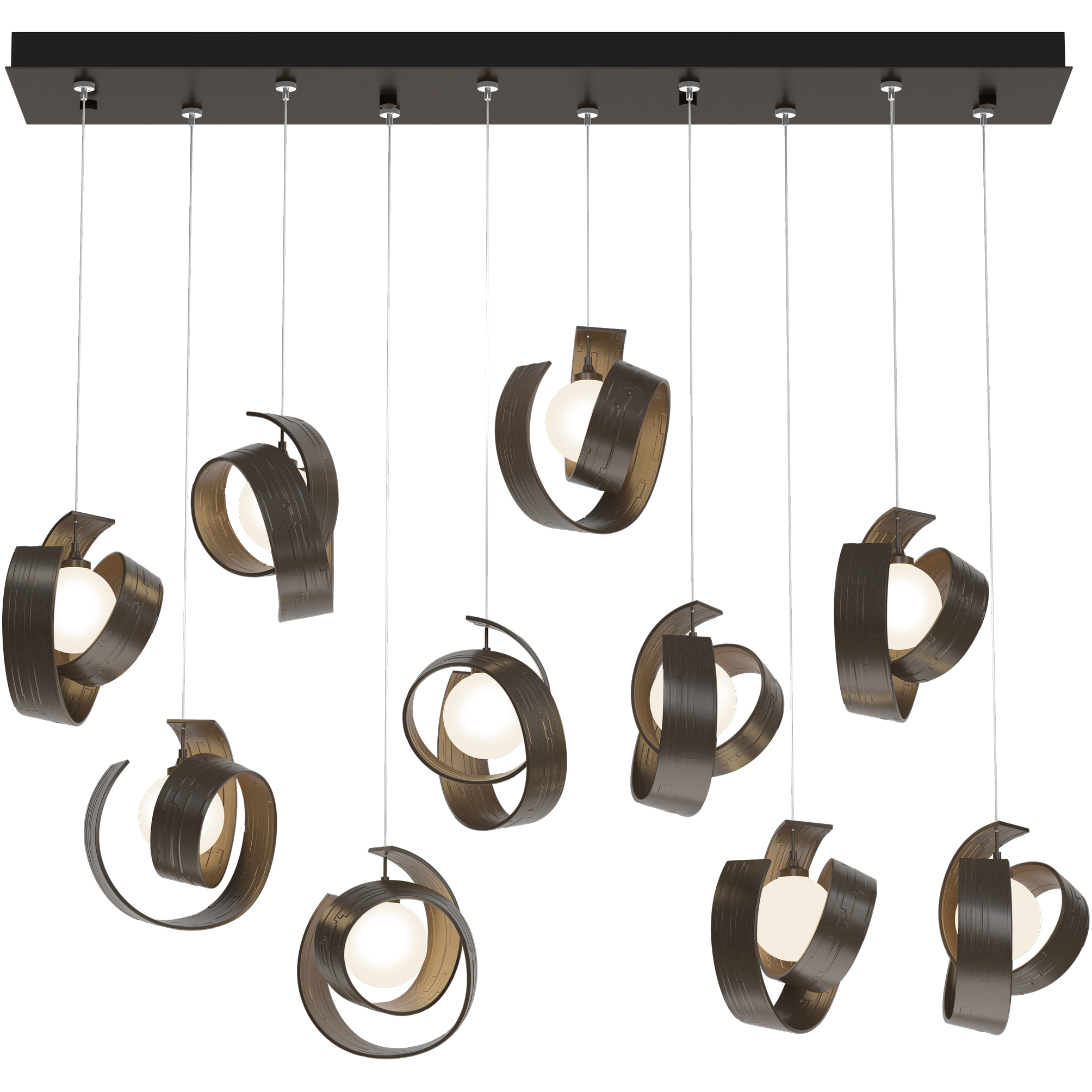 Riza 10 Light 46.7 inch Bronze Pendant Ceiling Light, Long