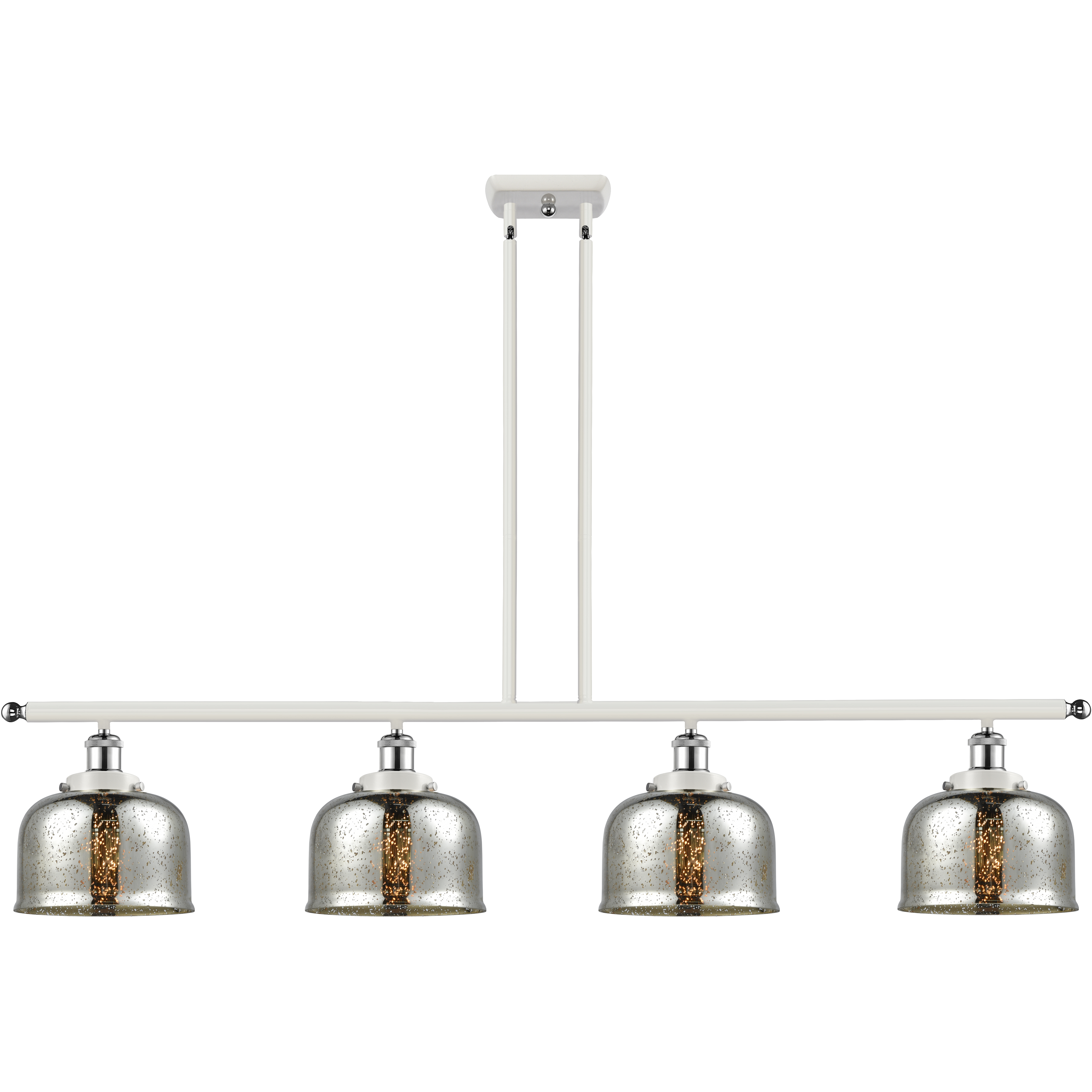 Ballston Urban Bell LED 48 inch White and Polished Chrome Island Light Ceiling Light in Silver Plated Mercury Glass