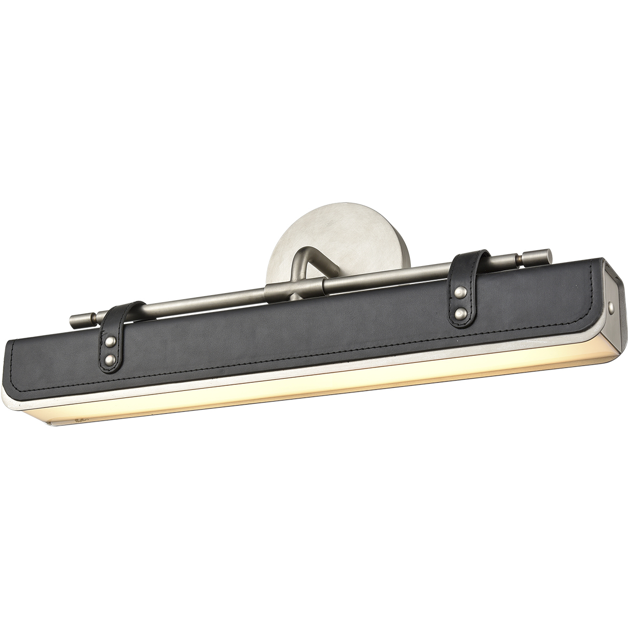 Valise LED 21.65 inch Aged Nickel and Tuxedo Leather Wall/Vanity Light Wall Light