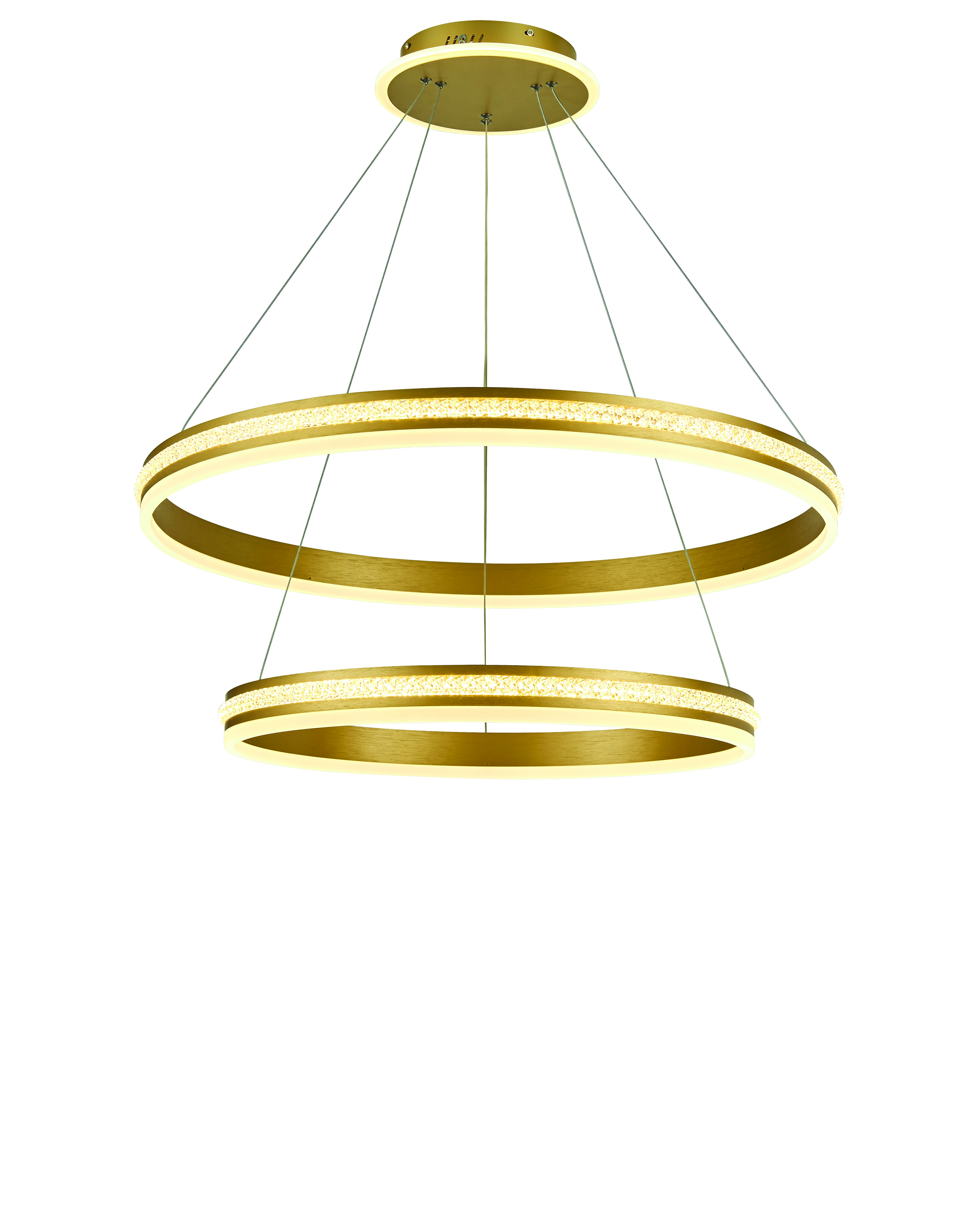 Aurora LED 32 inch Brushed Gold Dining Chandelier Ceiling Light
