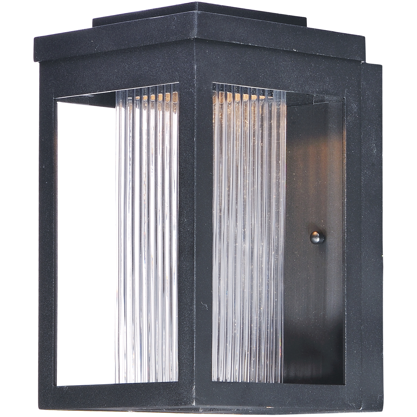 Salon LED 10 inch Black Outdoor Wall Mount in Clear Ribbed