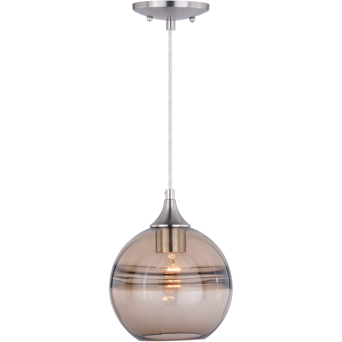 Milano 1 Light 8 inch Satin Nickel Mini Pendant Ceiling Light