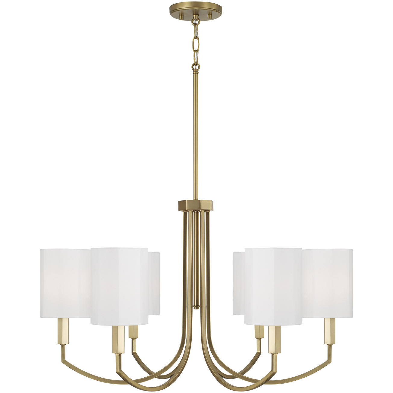 Adrian 6 Light 30 inch Aged Brass Chandelier Ceiling Light