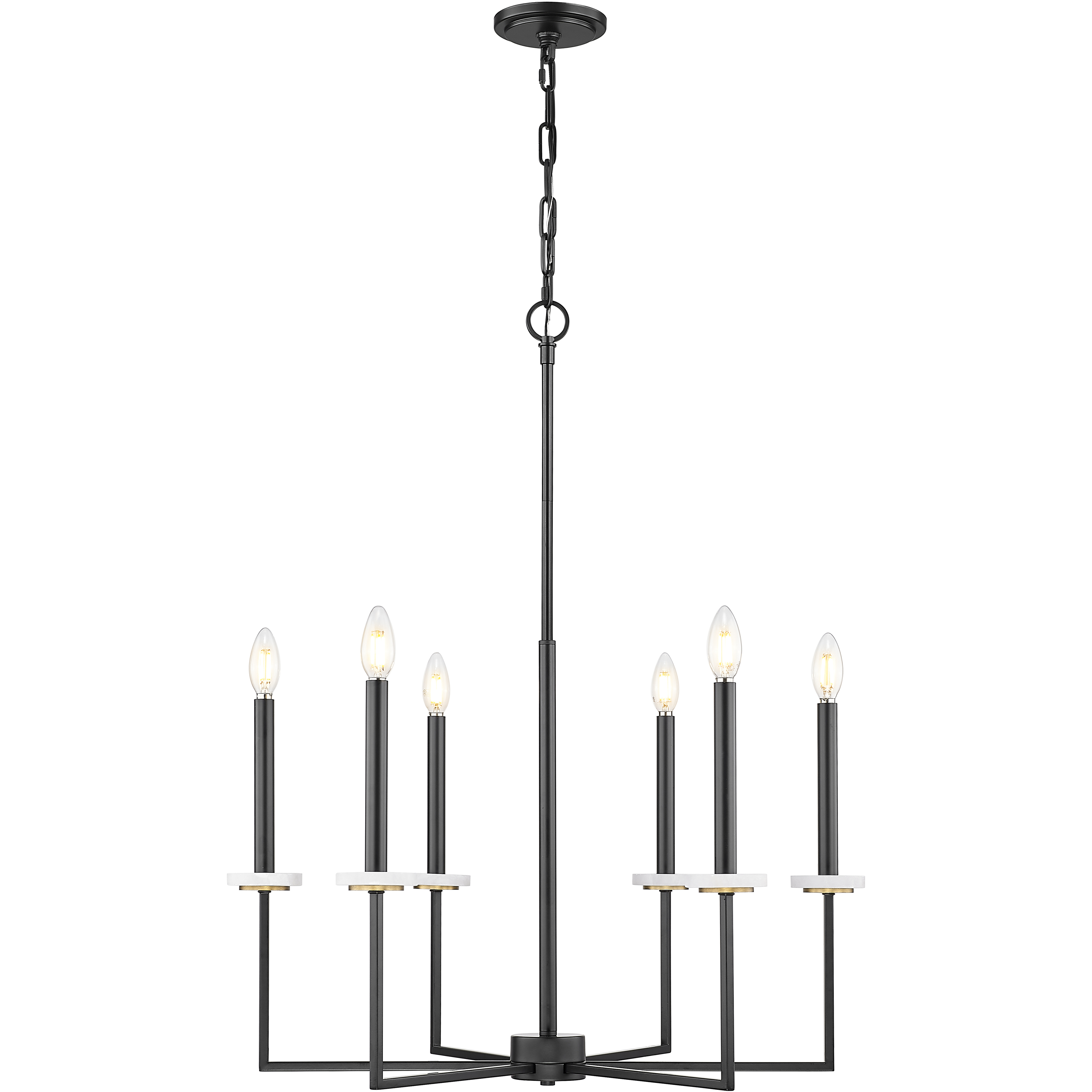 Gaultier 6 Light 27.25 inch Matte Black and Mondern Gold Chandelier Ceiling Light in Matte Black and Modern Gold