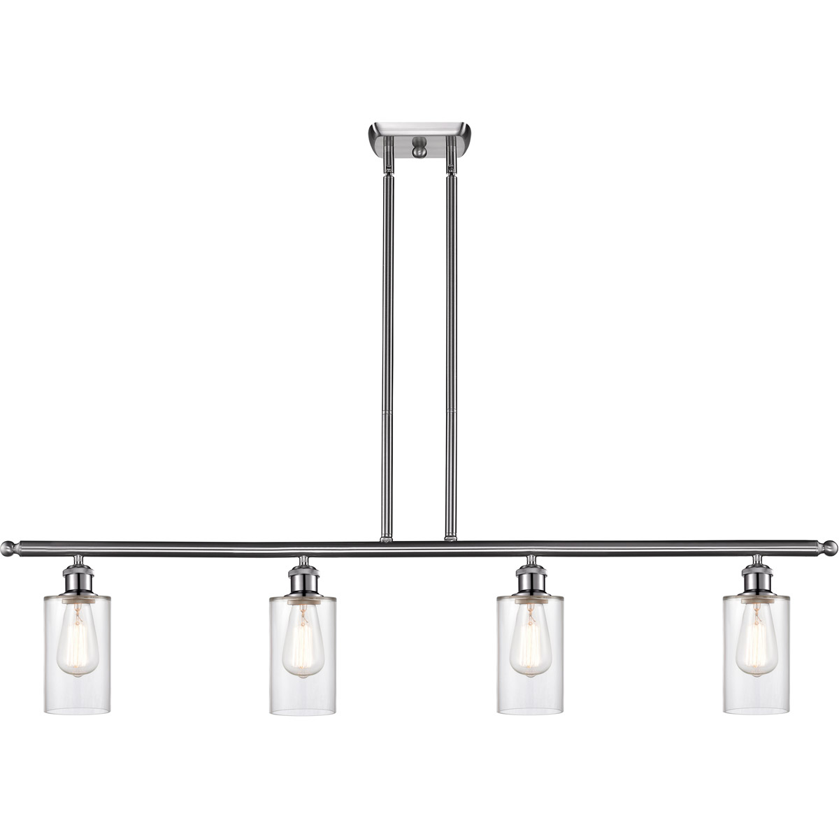 Ballston Clymer LED 48 inch Brushed Satin Nickel Island Light Ceiling Light in Clear Glass, Ballston