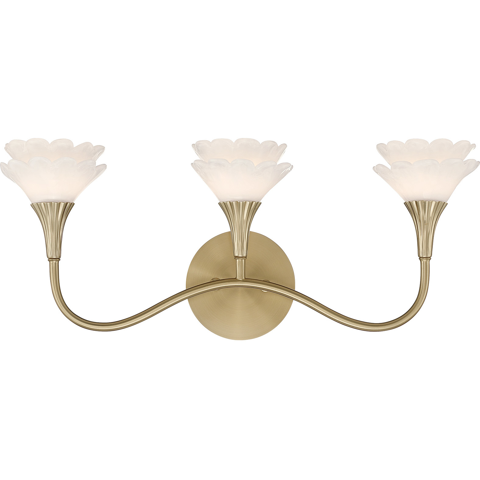 Florena 3 Light 22 inch Noble Brass Bathroom Vanity Light Wall Light