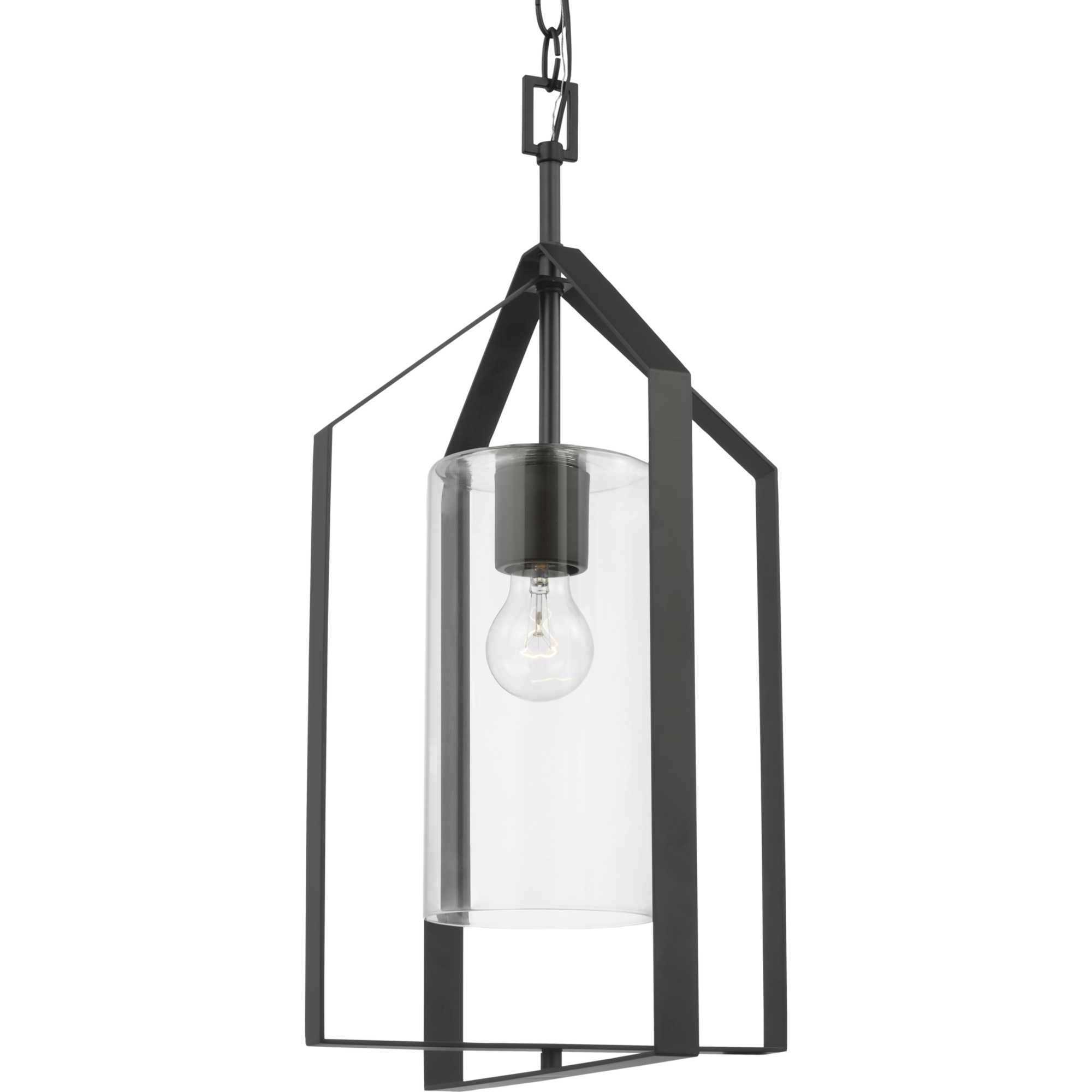 Vertex 1 Light 12 inch Matte Black Foyer Light Ceiling Light