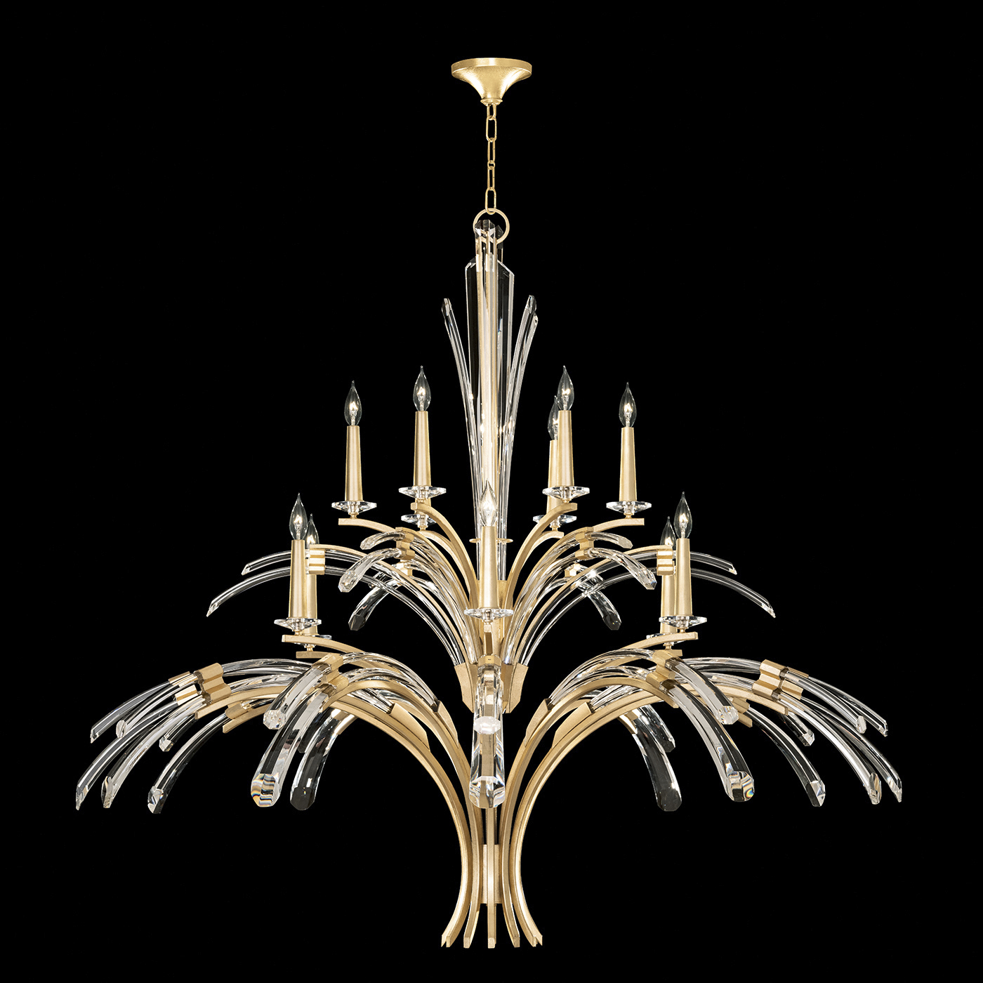 Trevi 12 Light 56 inch Gold Chandelier Ceiling Light