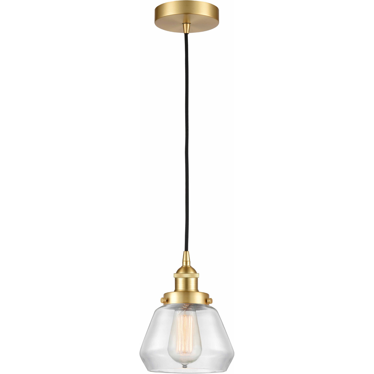 Edison Fulton LED 7 inch Satin Gold Mini Pendant Ceiling Light