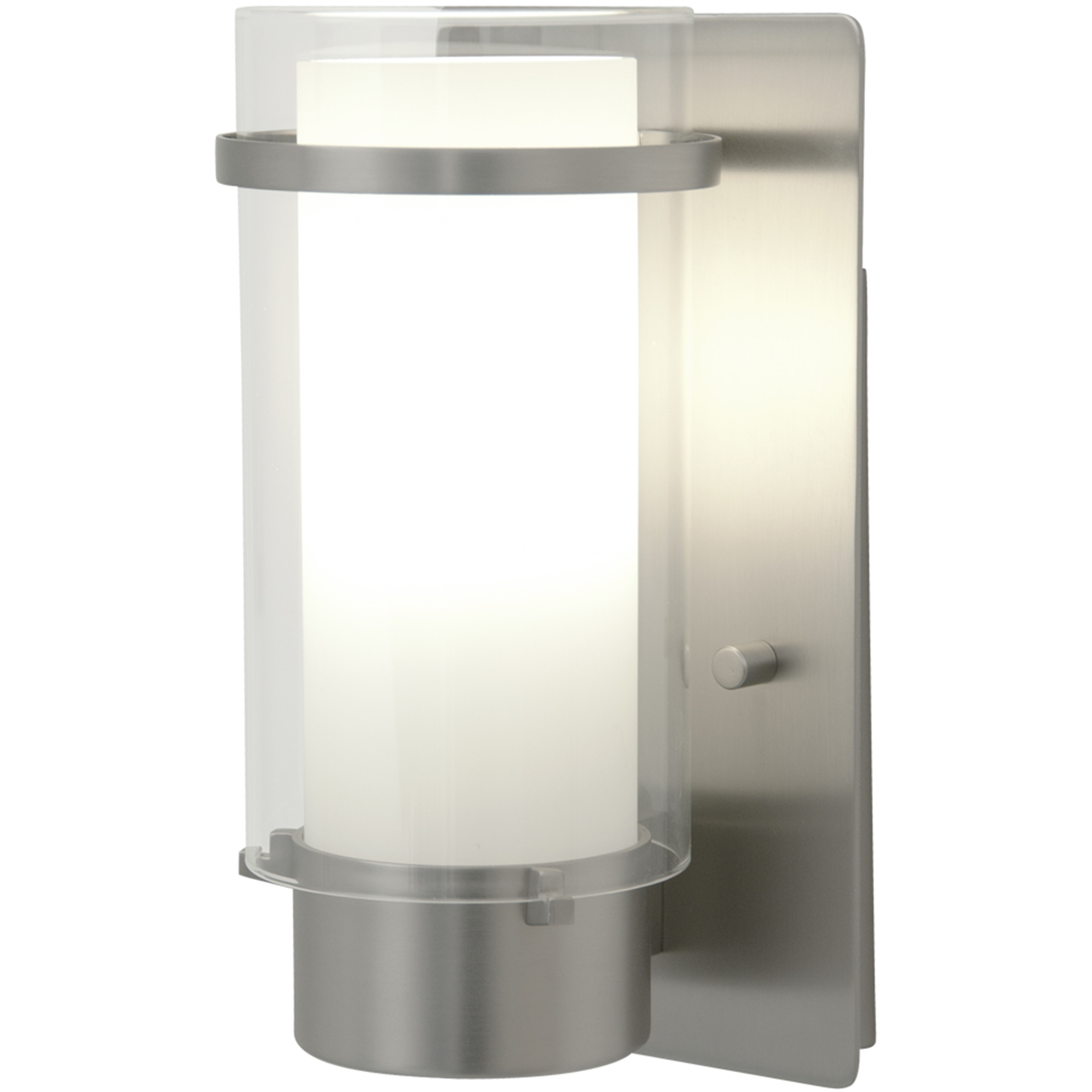 Essex Sconce Wall Light in Chrome, Half Opal Glass
