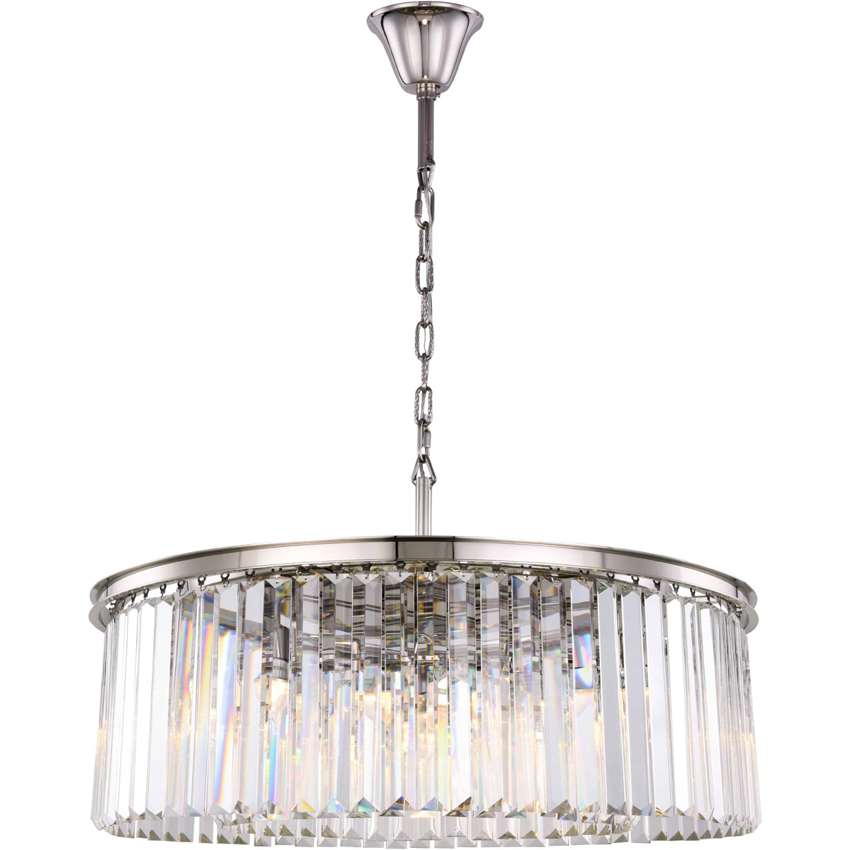 Sydney 10 Light 43.5 inch Polished Nickel Chandelier Ceiling Light in Clear, Urban Classic