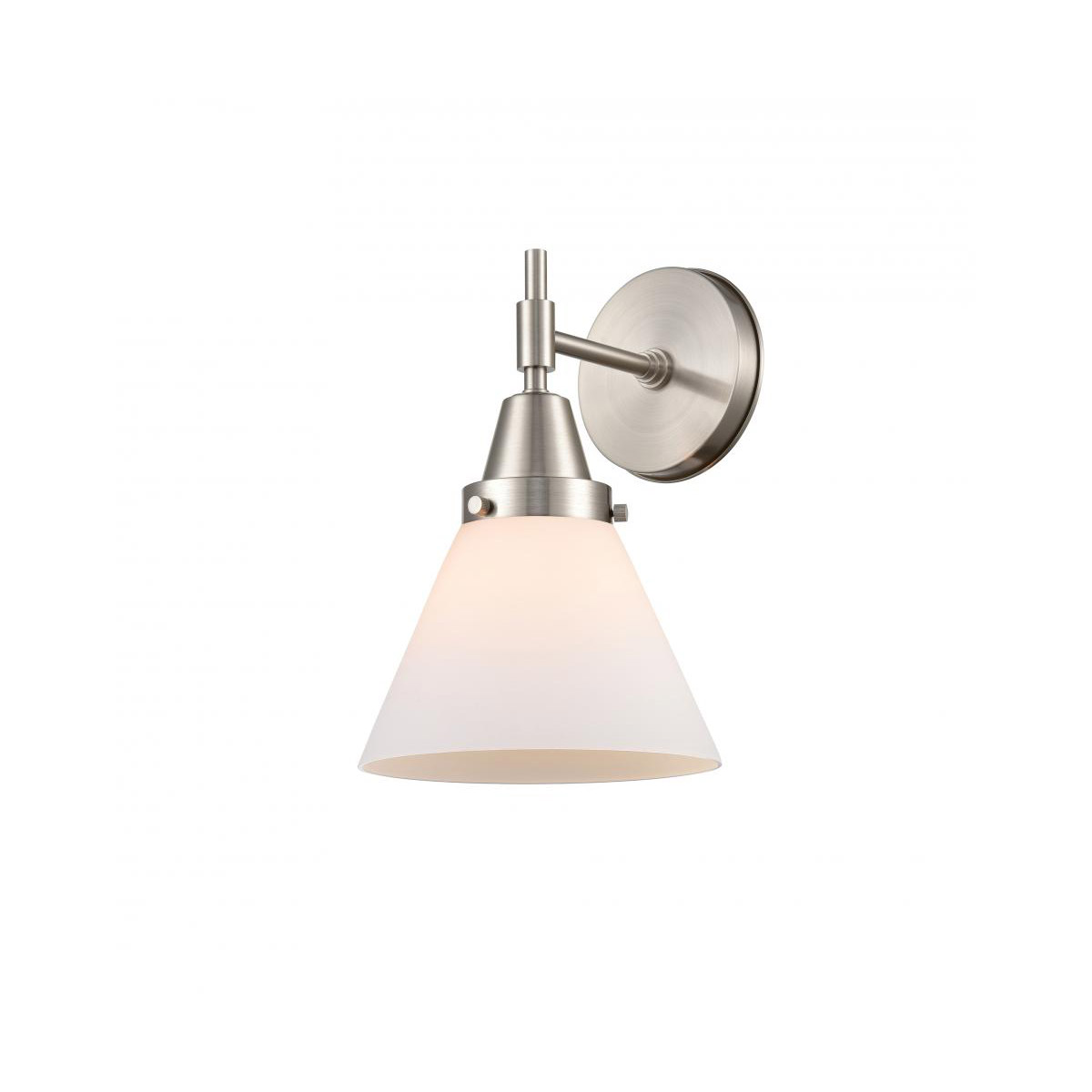 Caden LED 7.75 inch Satin Nickel Sconce Wall Light in Matte White Glass