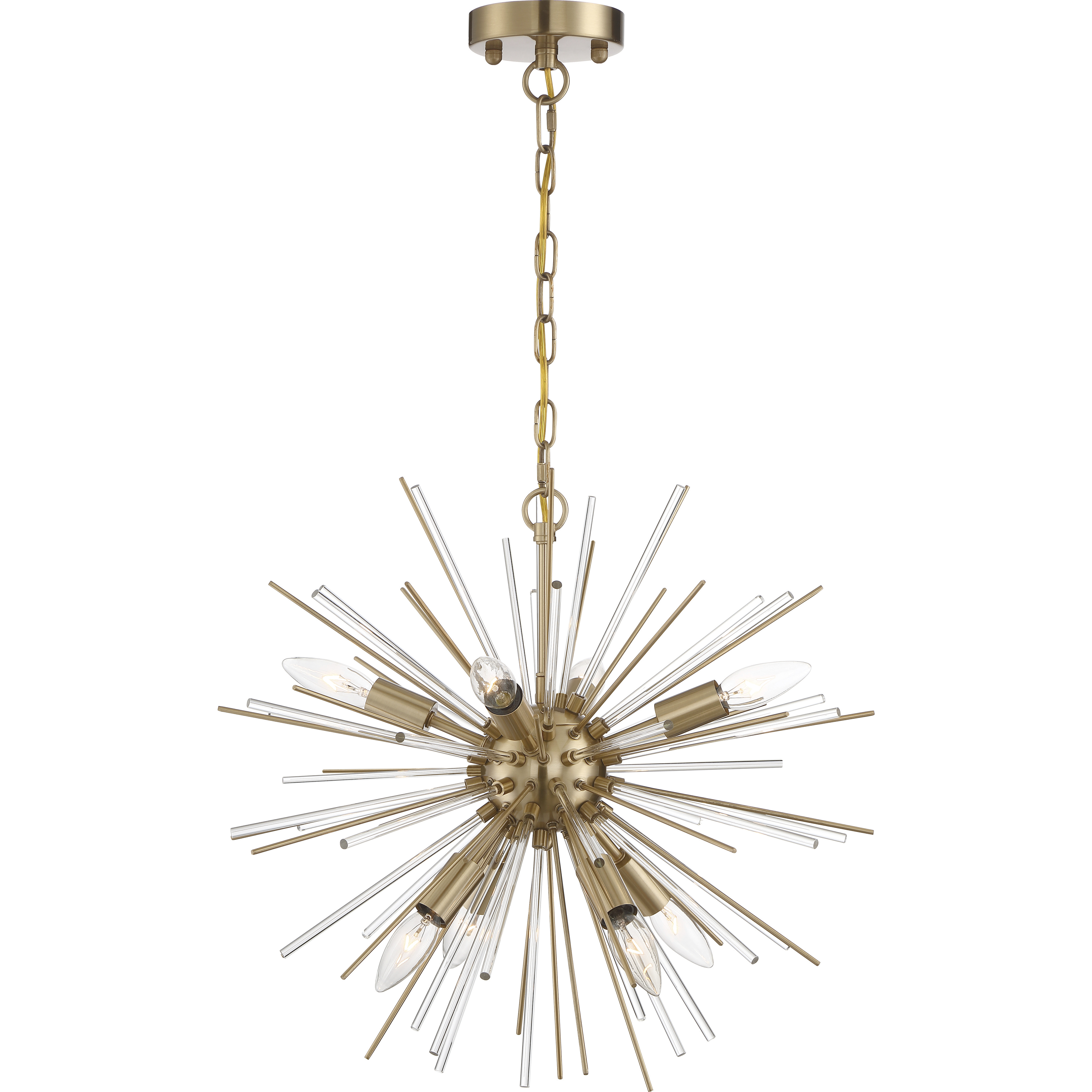 Cirrus 8 Light 19.5 inch Vintage Brass Chandelier Ceiling Light