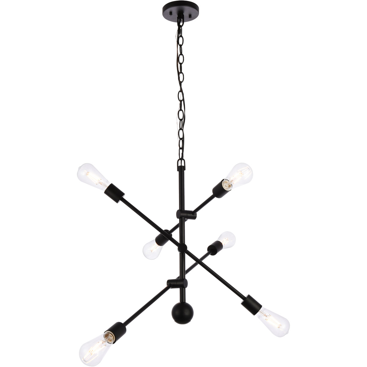 Axel 6 Light 29 inch Black Pendant Ceiling Light