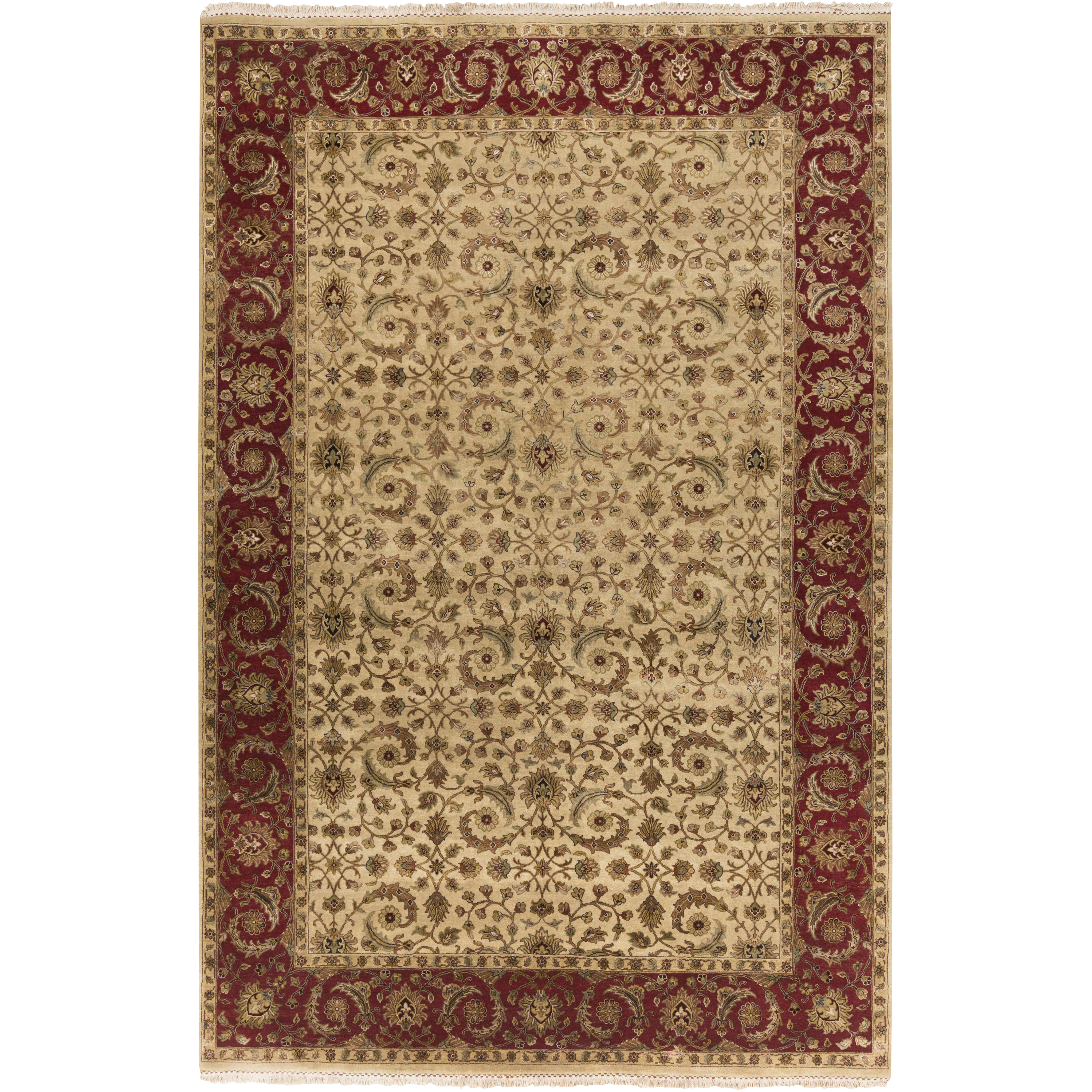 Elizabeth 36 X 24 inch Tan / Dark Brown / Olive / Light Olive / Black Handmade Rug