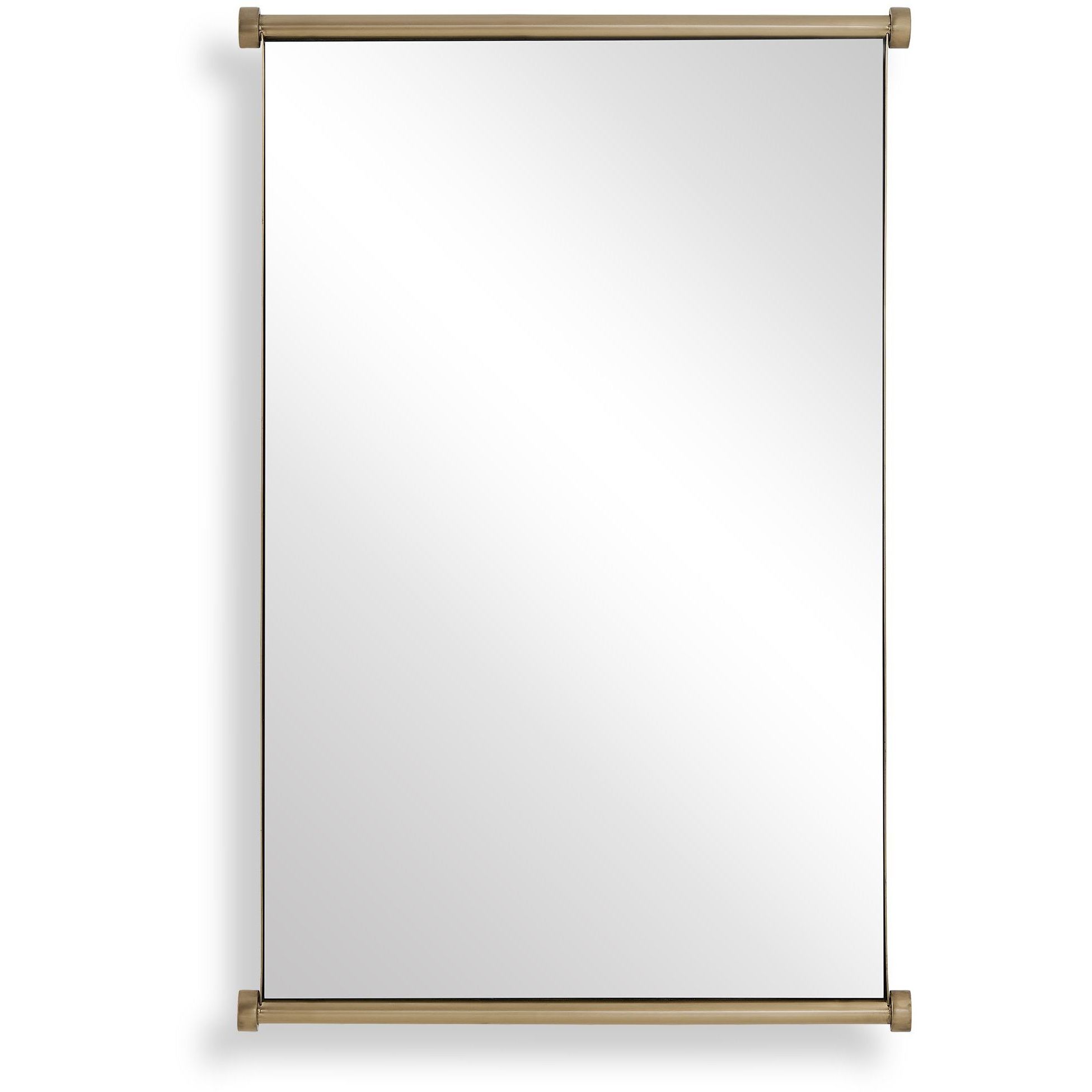 Scroll 38.38 X 25.88 inch Plated Antique Brass Mirror