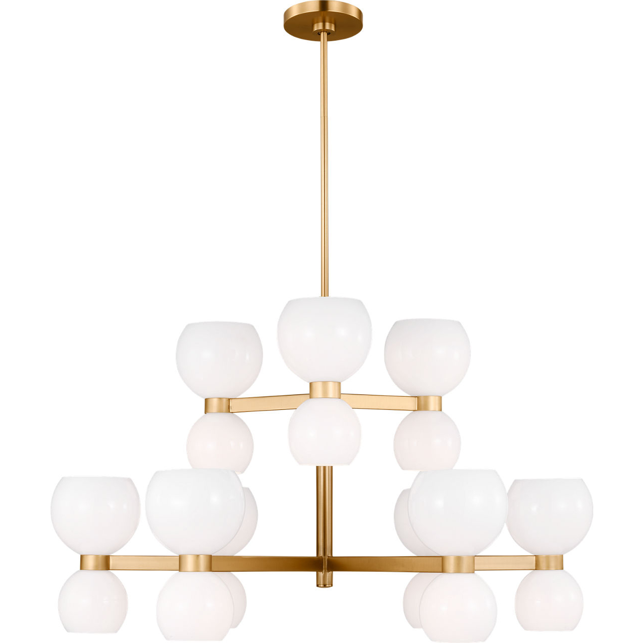 kate spade new york Londyn 18 Light 36.5 inch Burnished Brass with Milk White Glass Chandelier Ceiling Light