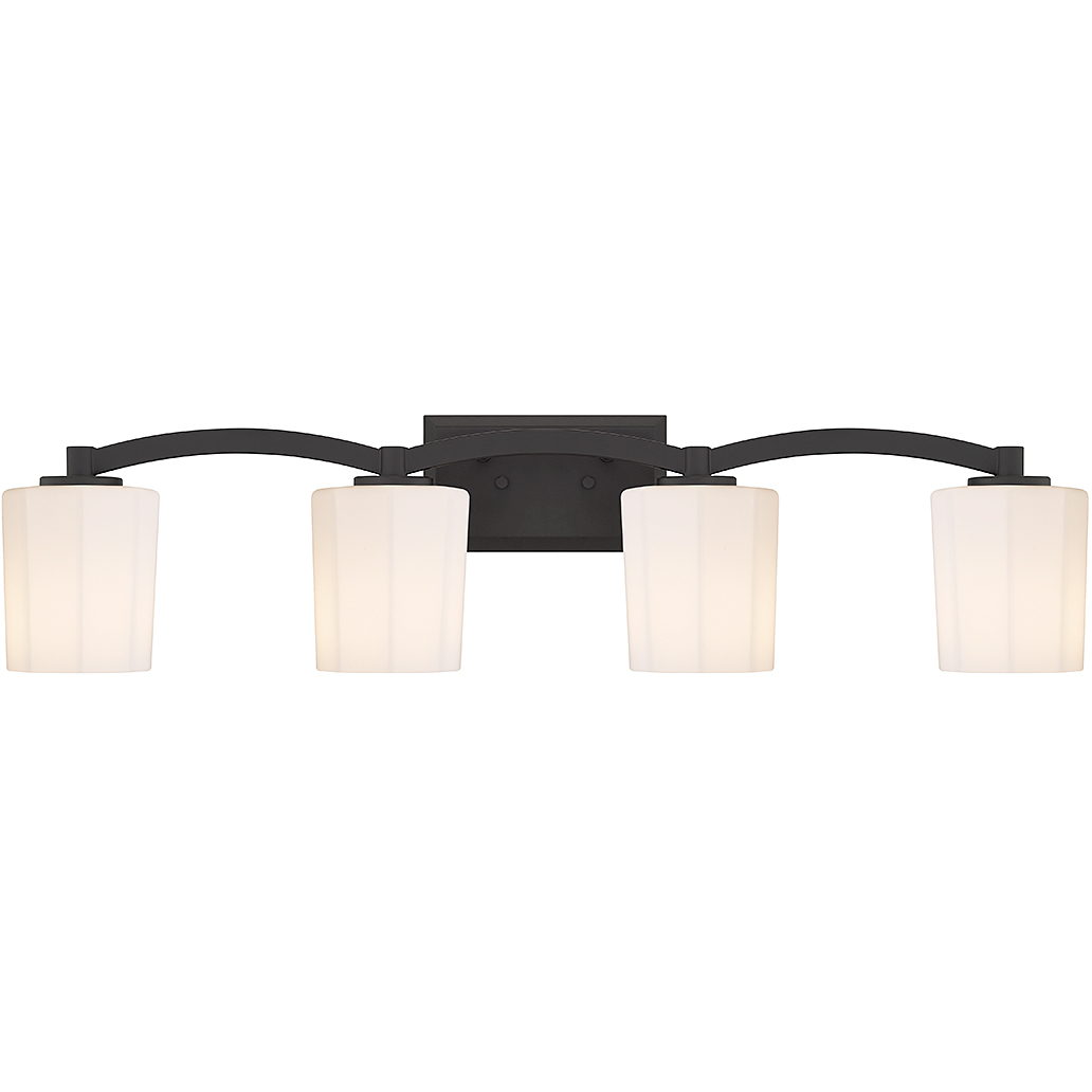 Whitney 4 Light 33 inch Black Bathroom Vanity Light Wall Light