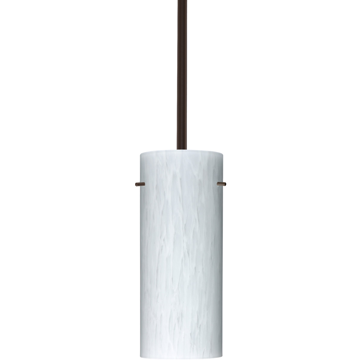 Stilo 10 1 Light Bronze Stem Pendant Ceiling Light in Incandescent, Carrera Glass