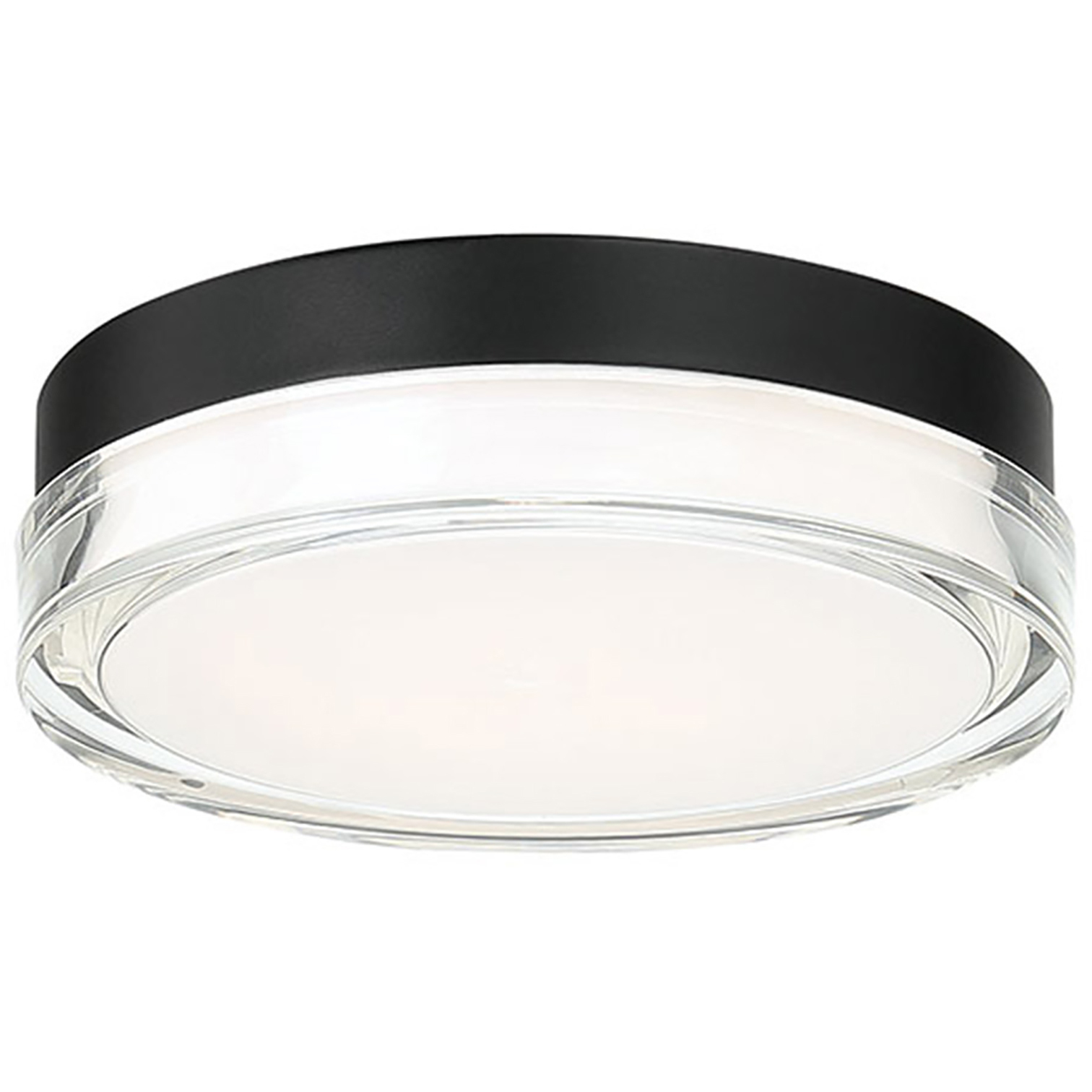 Dot LED 8.88 inch Black Flush Mount Ceiling Light in 3500K, dweLED