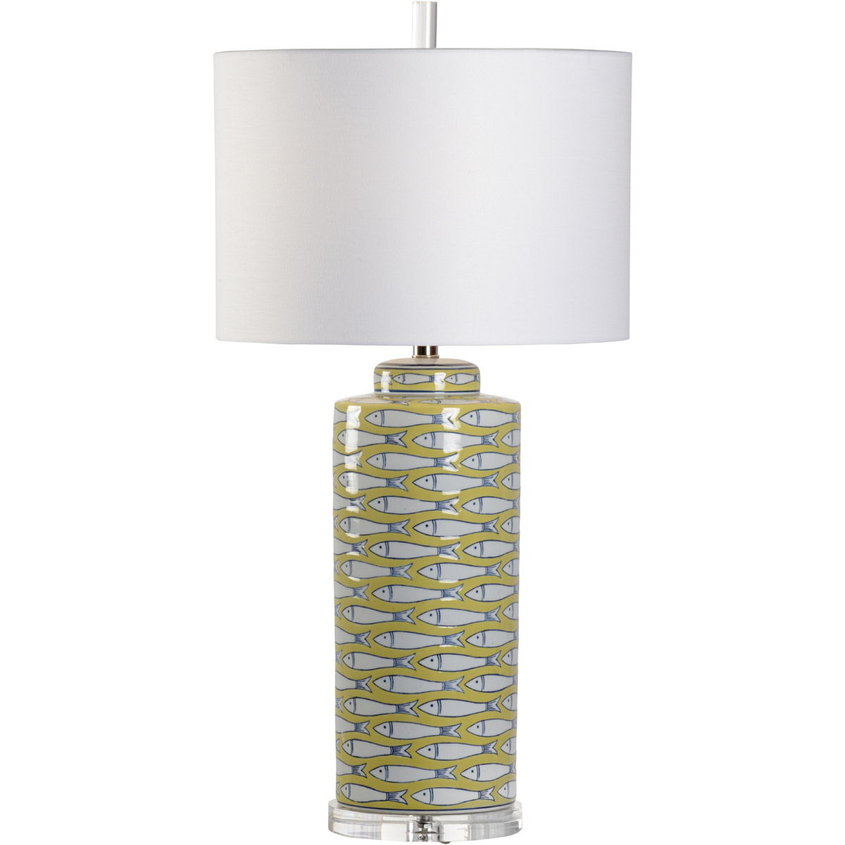 Wildwood 100 watt Yellow/White/Blue Glaze Table Lamp Portable Light