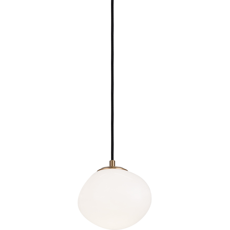 Melotte 1 Light 7.5 inch Aged Gold Brass Chandelier Ceiling Light in Aged Gold Brass and Opal Glass