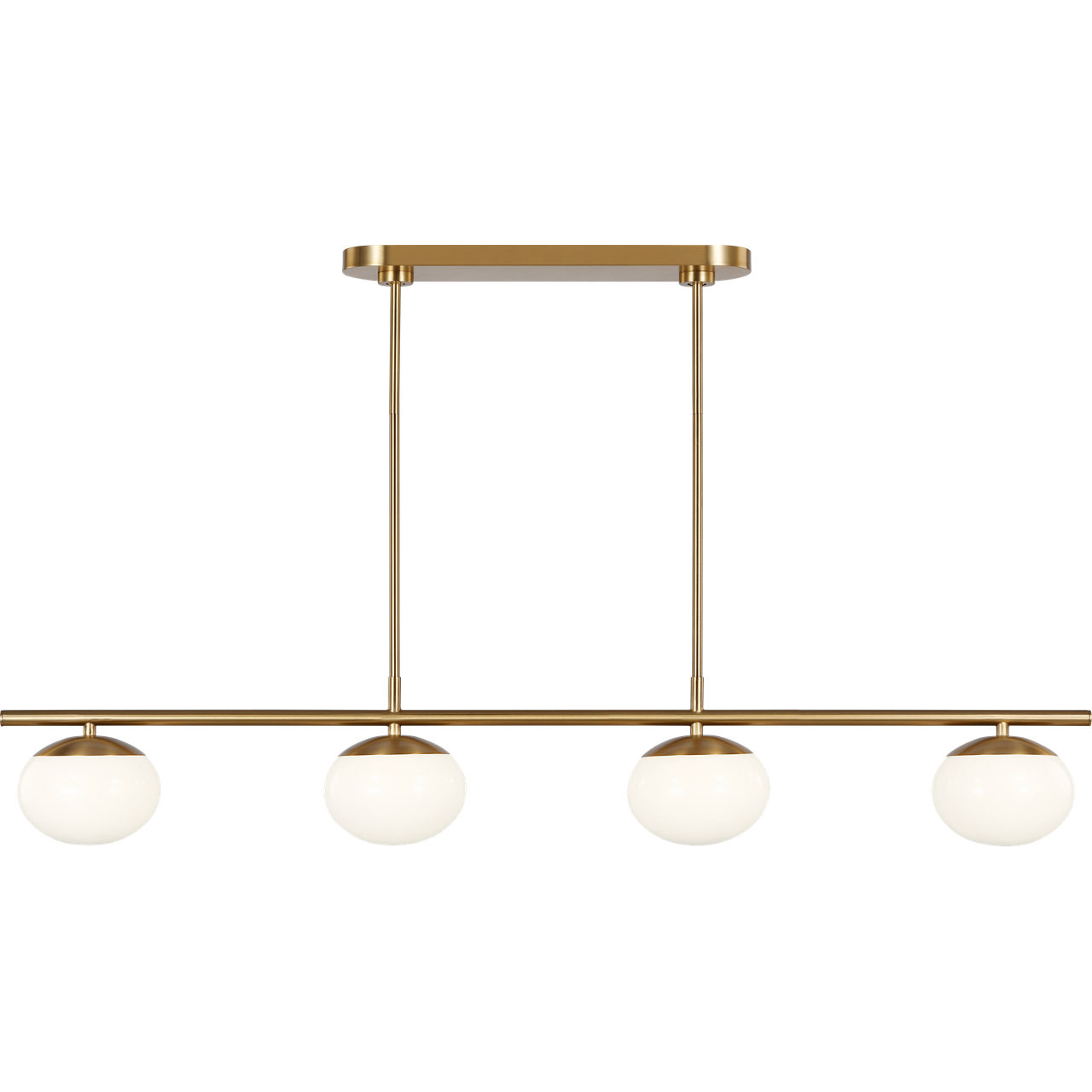 ED Ellen DeGeneres Lune 4 Light 49.63 inch Burnished Brass Linear Chandelier Ceiling Light