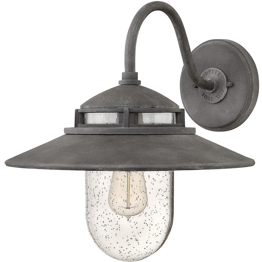 Atwell Outdoor Wall Mount Lantern in Aged Zinc, Medium