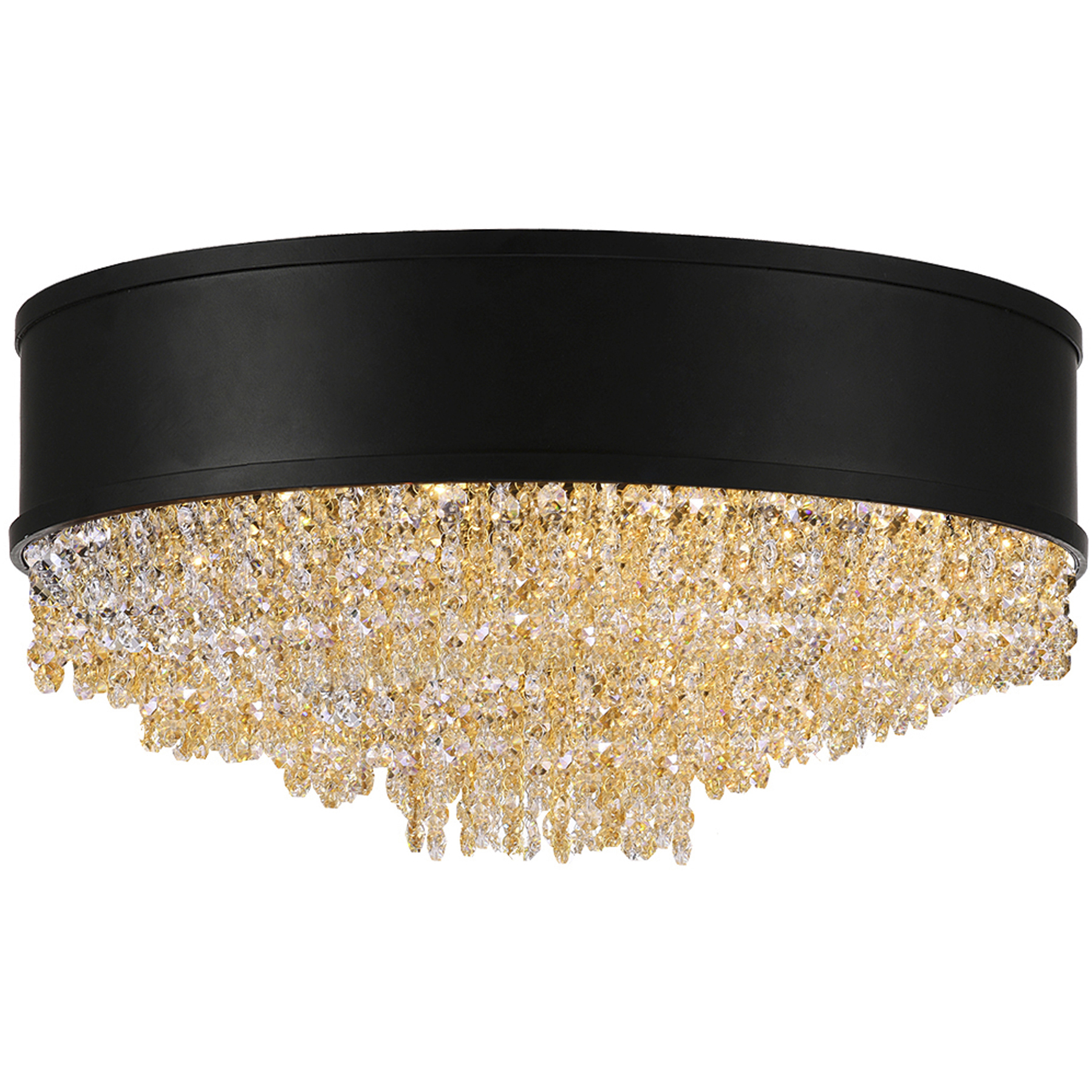 Medina 7 Light 16 inch Black Drum Shade Flush Mount Ceiling Light