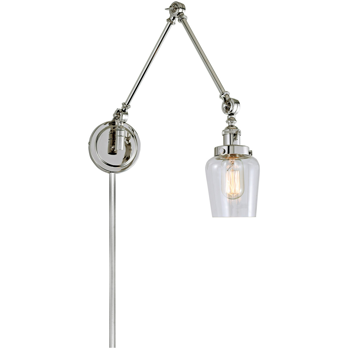 Soho 35 inch 100 watt Polished Nickel Swing Arm Wall Sconce Wall Light