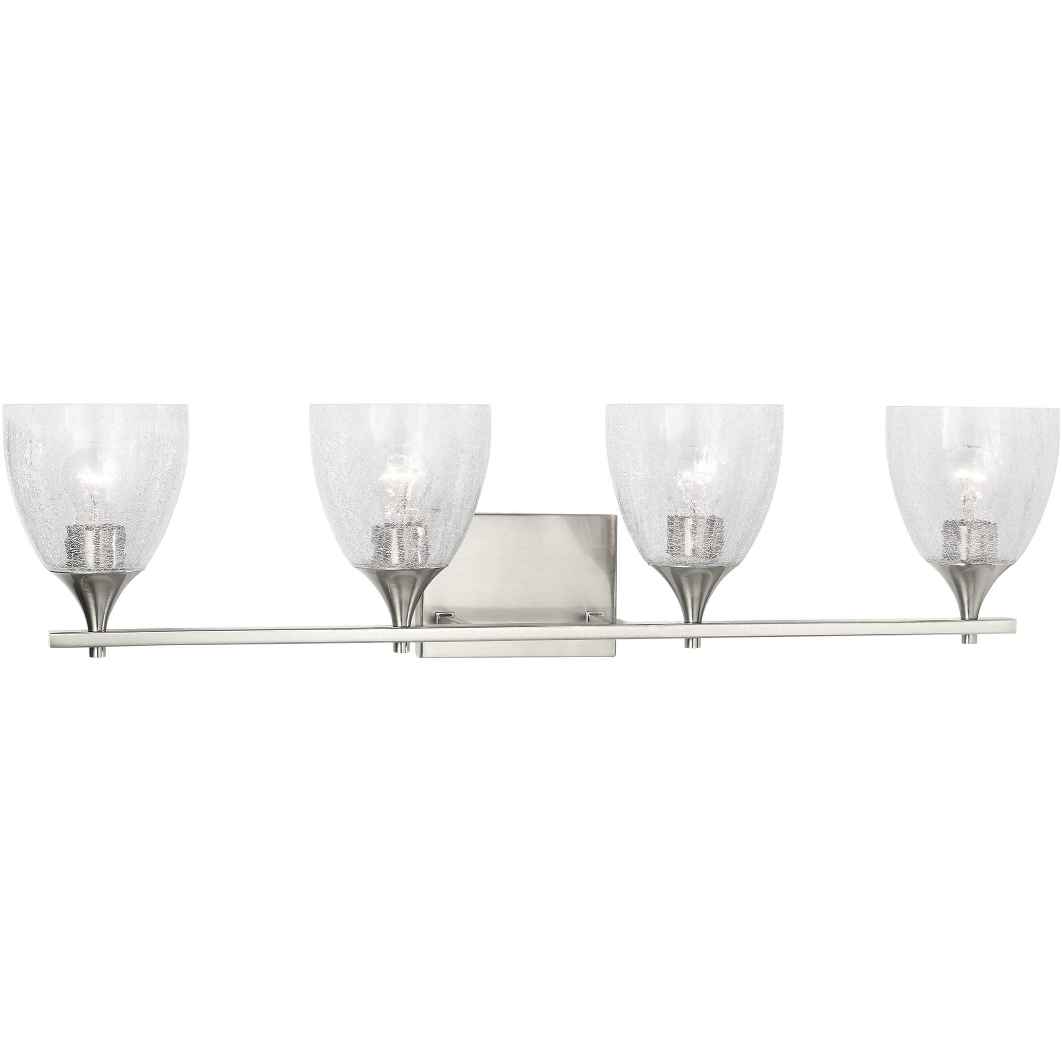 Drew & Jonathan Toffino 4 Light 36 inch Brushed Nickel Vanity Light Wall Light in Clear Crackle Glass
