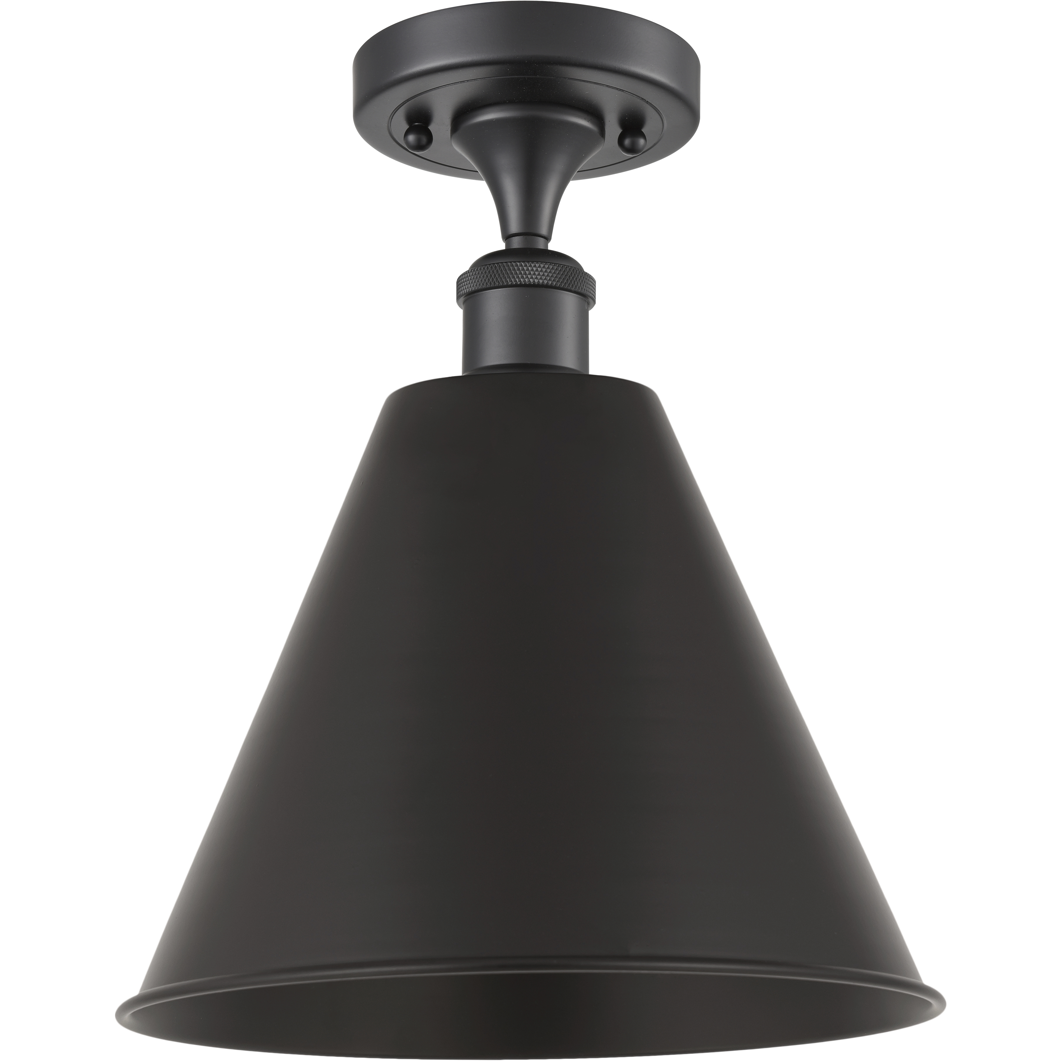 Ballston Cone 1 Light 12 inch Matte Black Semi-Flush Mount Ceiling Light
