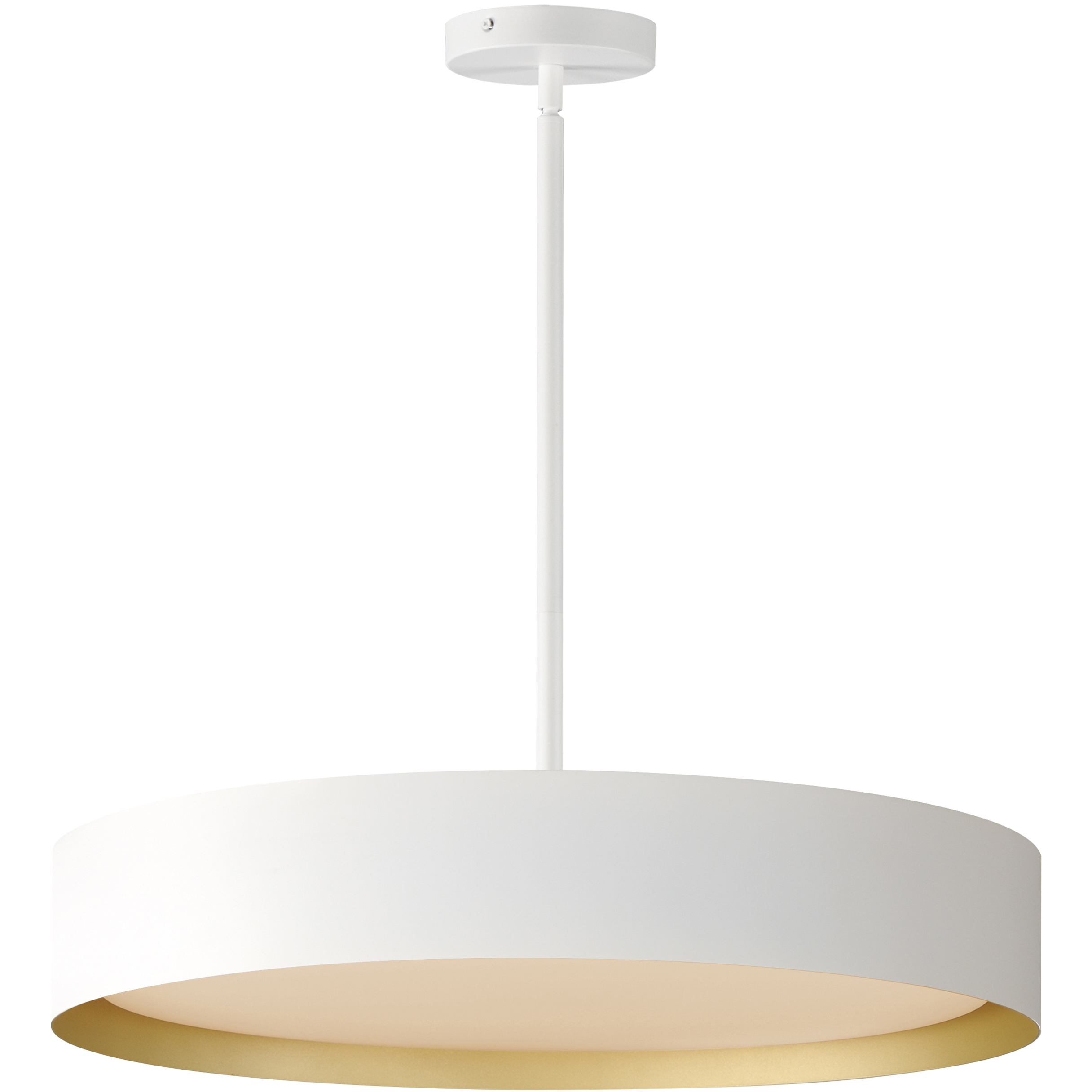 Echo LED 24 inch White and Gold Single Pendant Ceiling Light in White/Gold