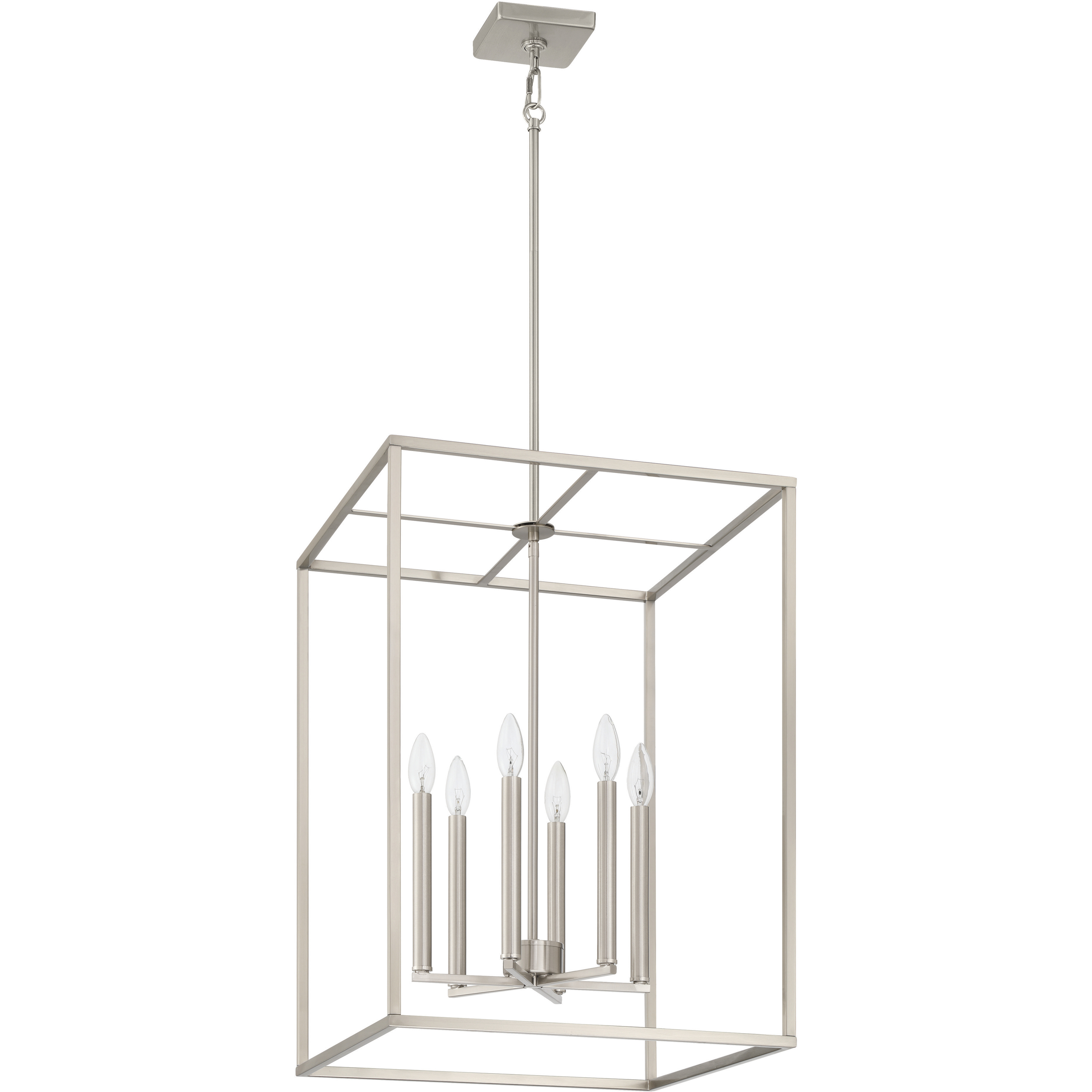 Signature 6 Light 18 inch Brushed Polished Nickel Foyer Light Ceiling Light
