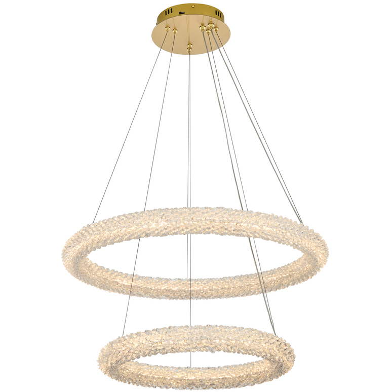 Bowen 2 Light 28 inch Satin Gold Chandelier Ceiling Light