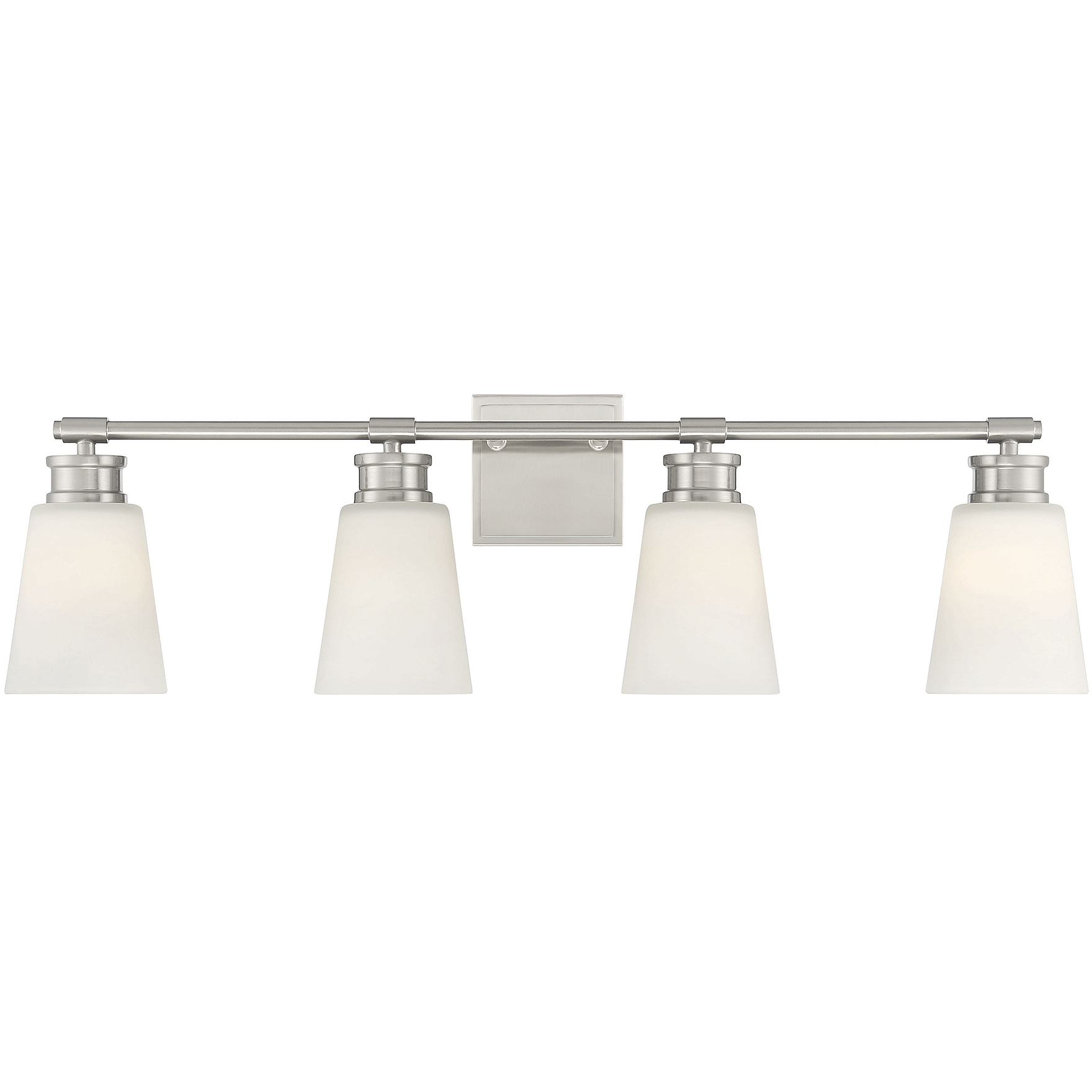 Contemporary 4 Light 31 inch Brushed Nickel Bathroom Vanity Light Wall Light