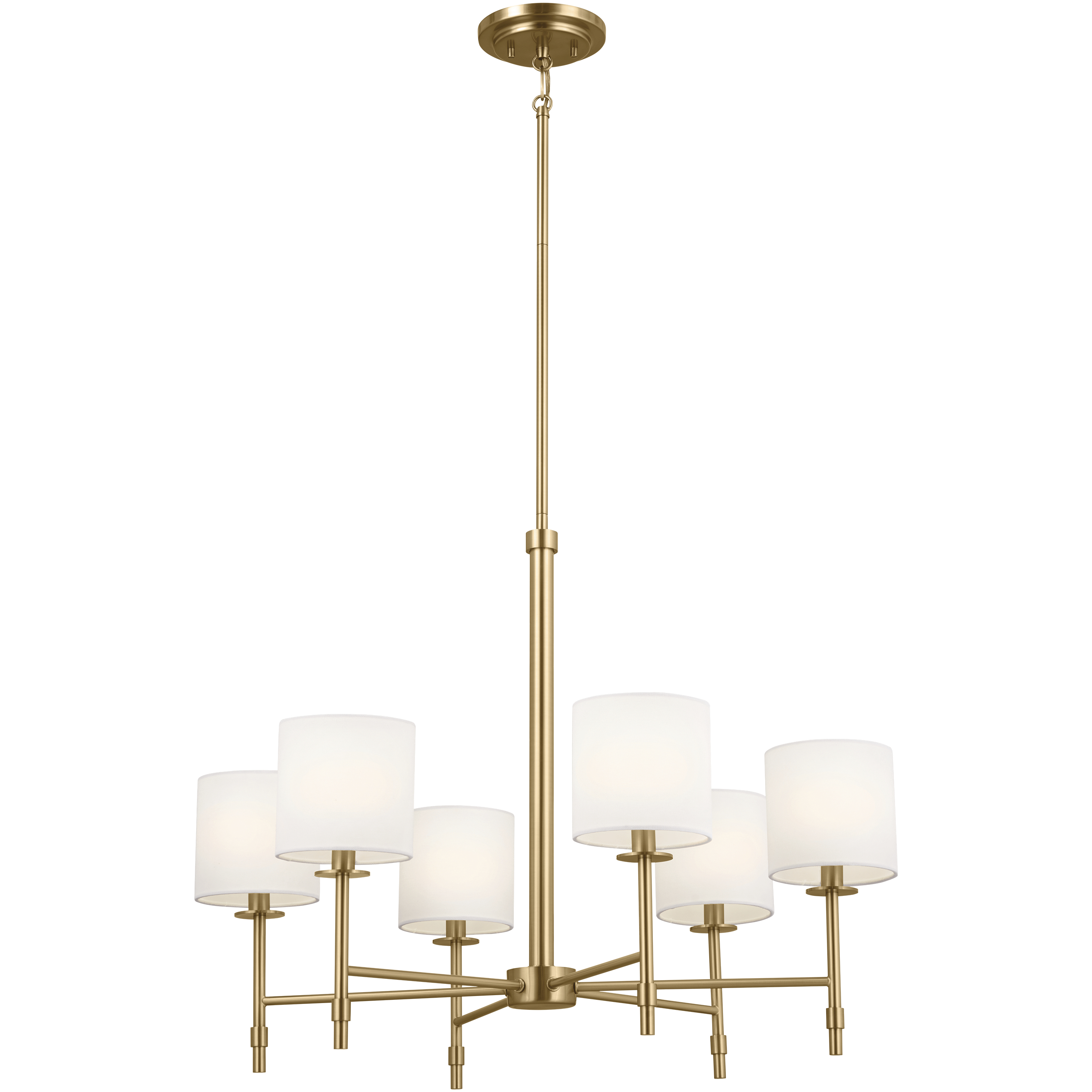 Ali 6 Light 28 inch Brushed Natural Brass Chandelier Ceiling Light
