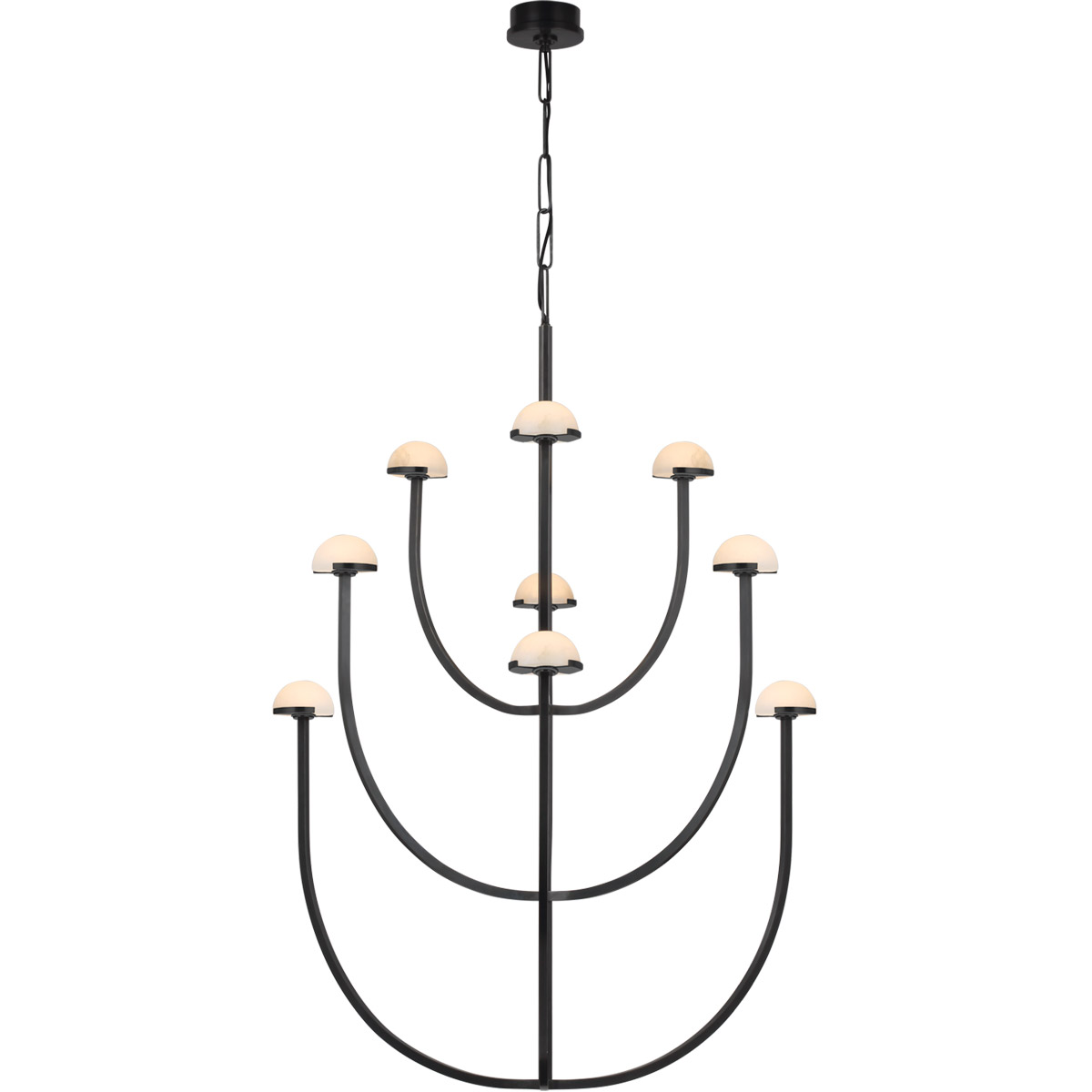 Kelly Wearstler Pedra LED 35.25 inch Bronze Three-Tier Chandelier Ceiling Light, Large