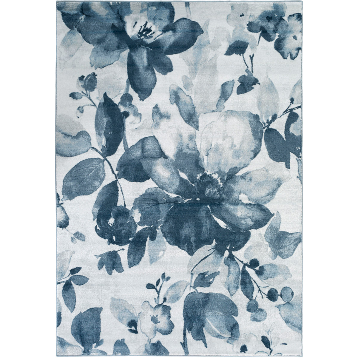 Nova 91 X 63 inch Denim/Light Gray/Navy/Ivory Rugs, Polypropylene