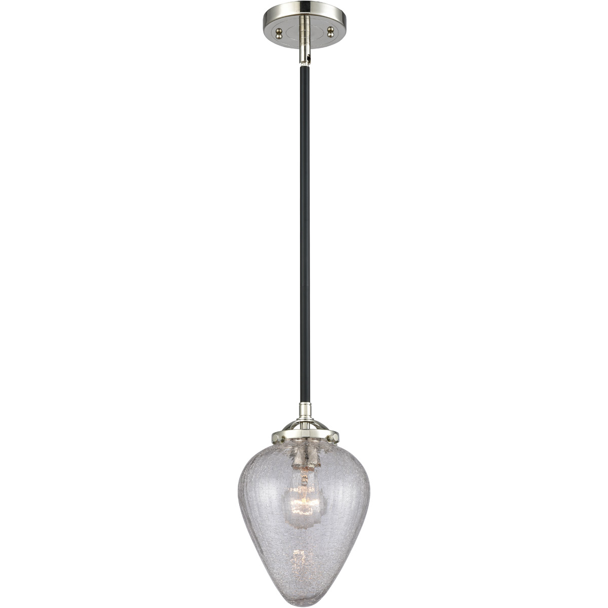 Nouveau Geneseo LED 7 inch Black Polished Nickel Mini Pendant Ceiling Light, Nouveau