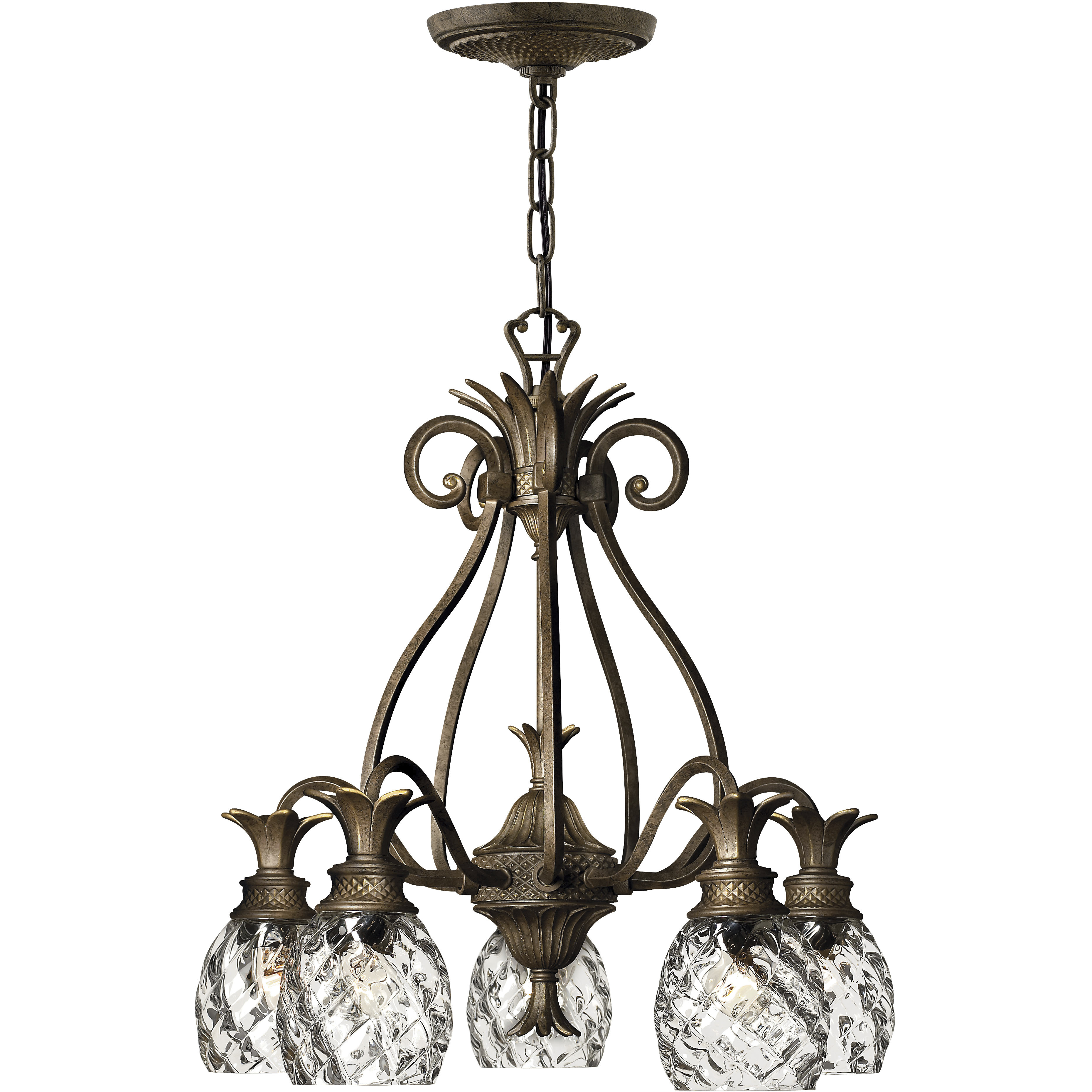 Plantation 5 Light 22.25 inch Pearl Bronze Indoor Chandelier Ceiling Light