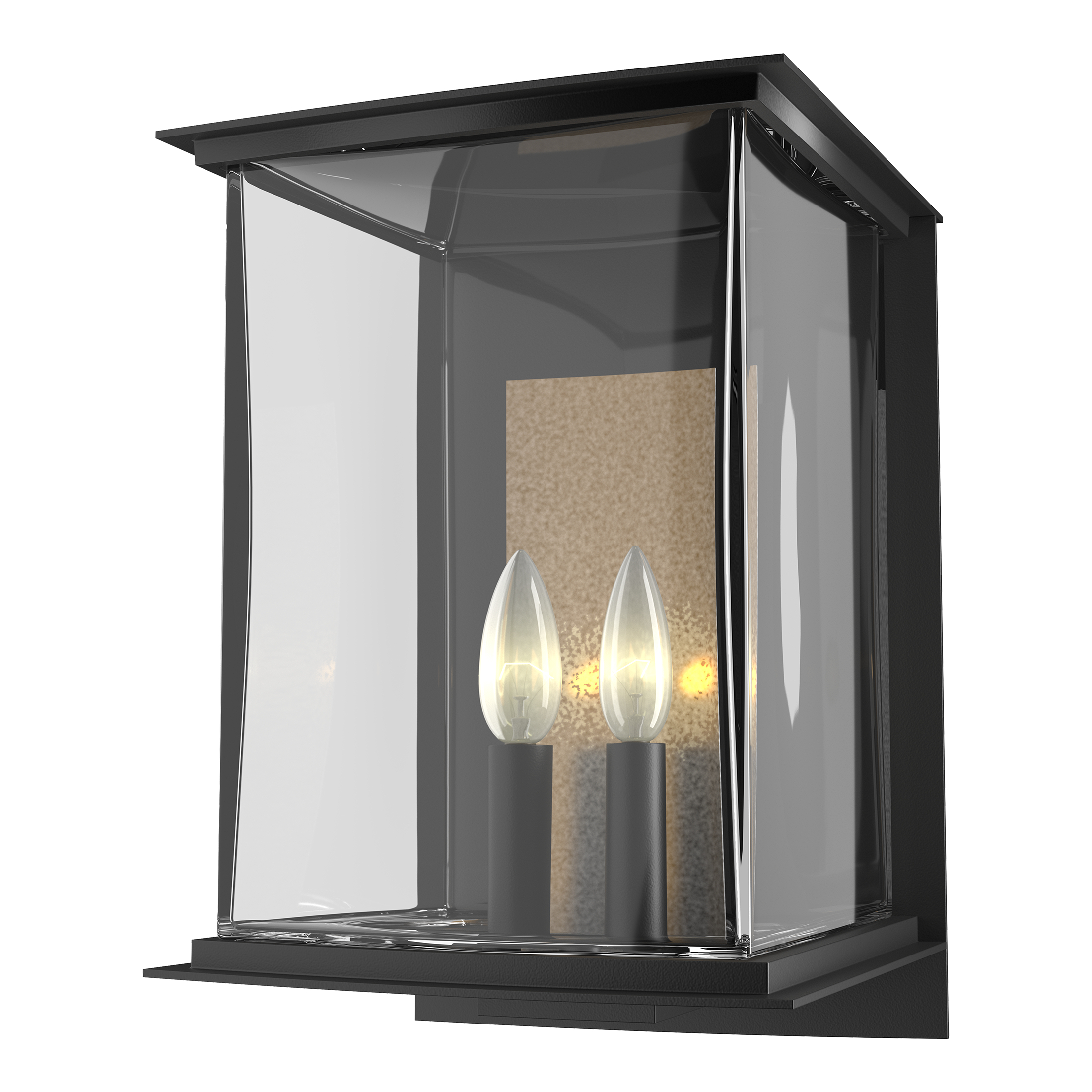 Kingston 2 Light 14.8 inch Coastal Black and Translucent Soft Gold Outdoor Sconce in Coastal Black/Translucent Soft Gold, Large