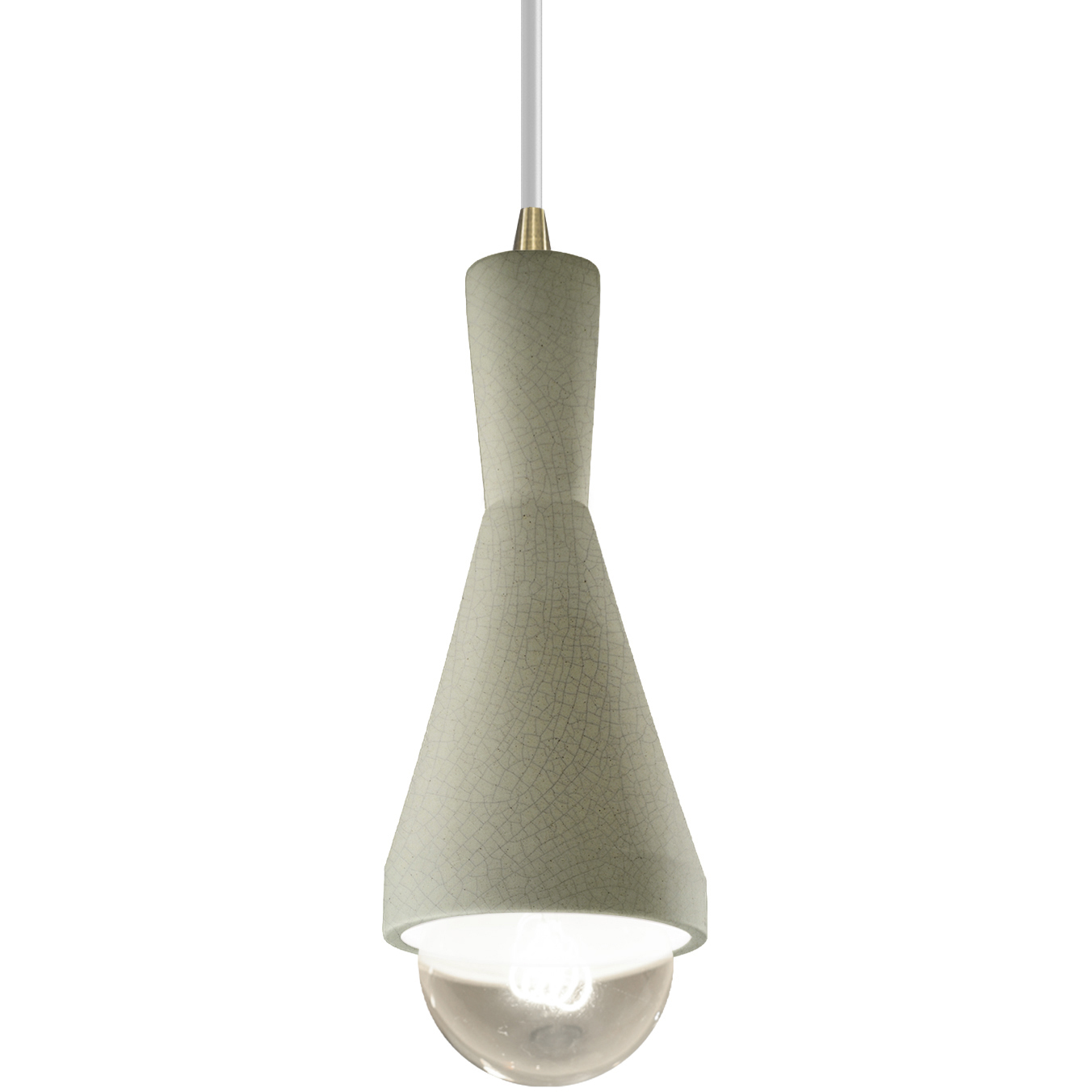 Radiance Collection - Erlen 1 Light 4.75 inch Celadon Green Crackle and Antique Brass Pendant Ceiling Light in Replaceable Bulb, White, Form+Finish+Function