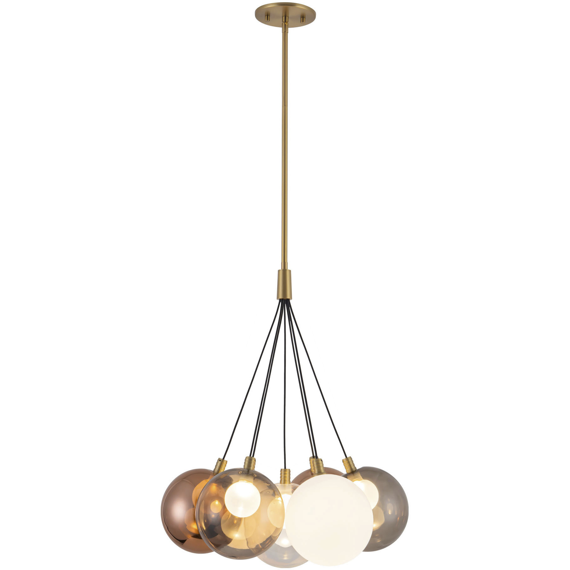 Bolla 16.5 inch Brushed Gold Chandelier Ceiling Light in Mixed